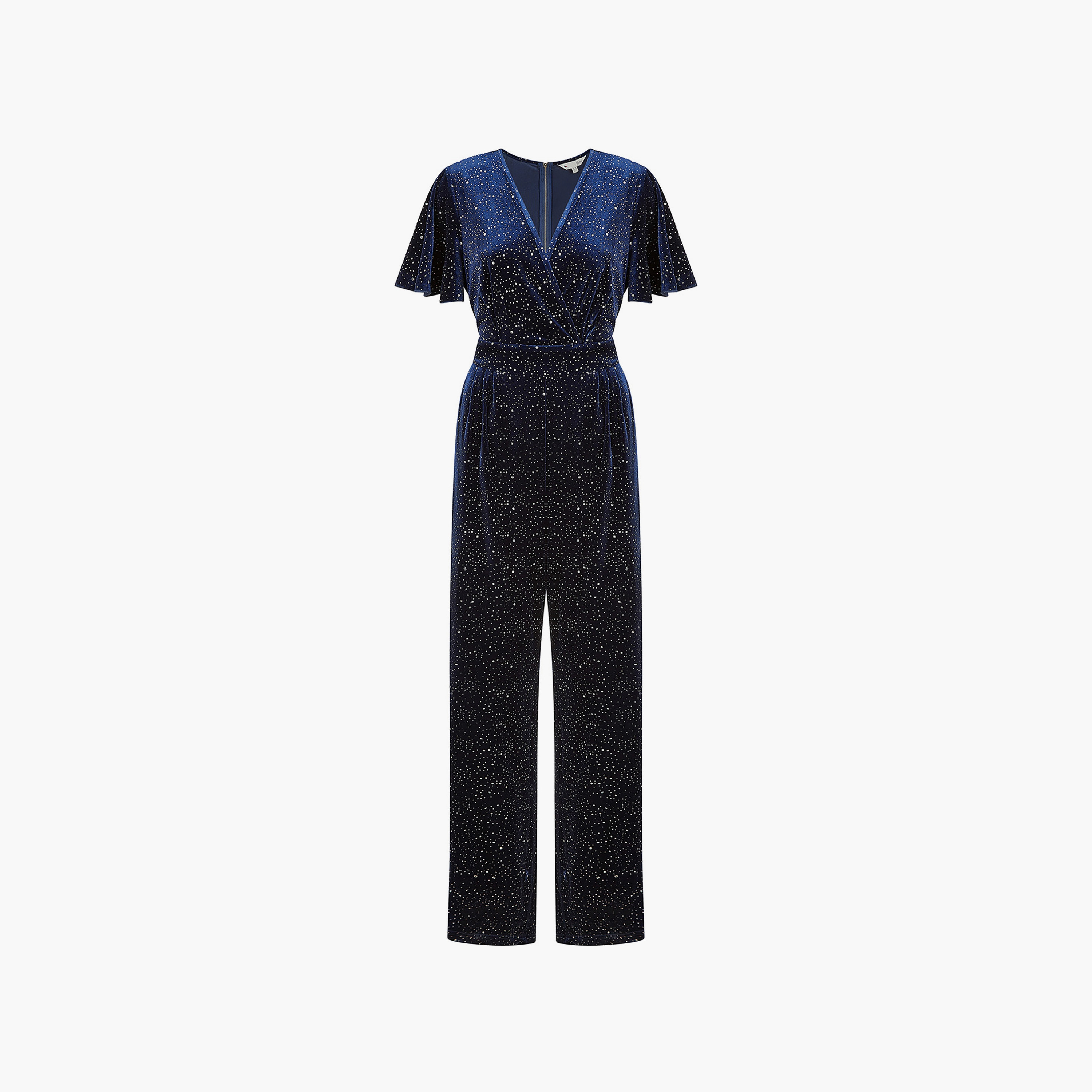 Yumi Navy Sparkle Velvet Evening Women's Jumpsuit-women-clothing-jumpsuits-image-4