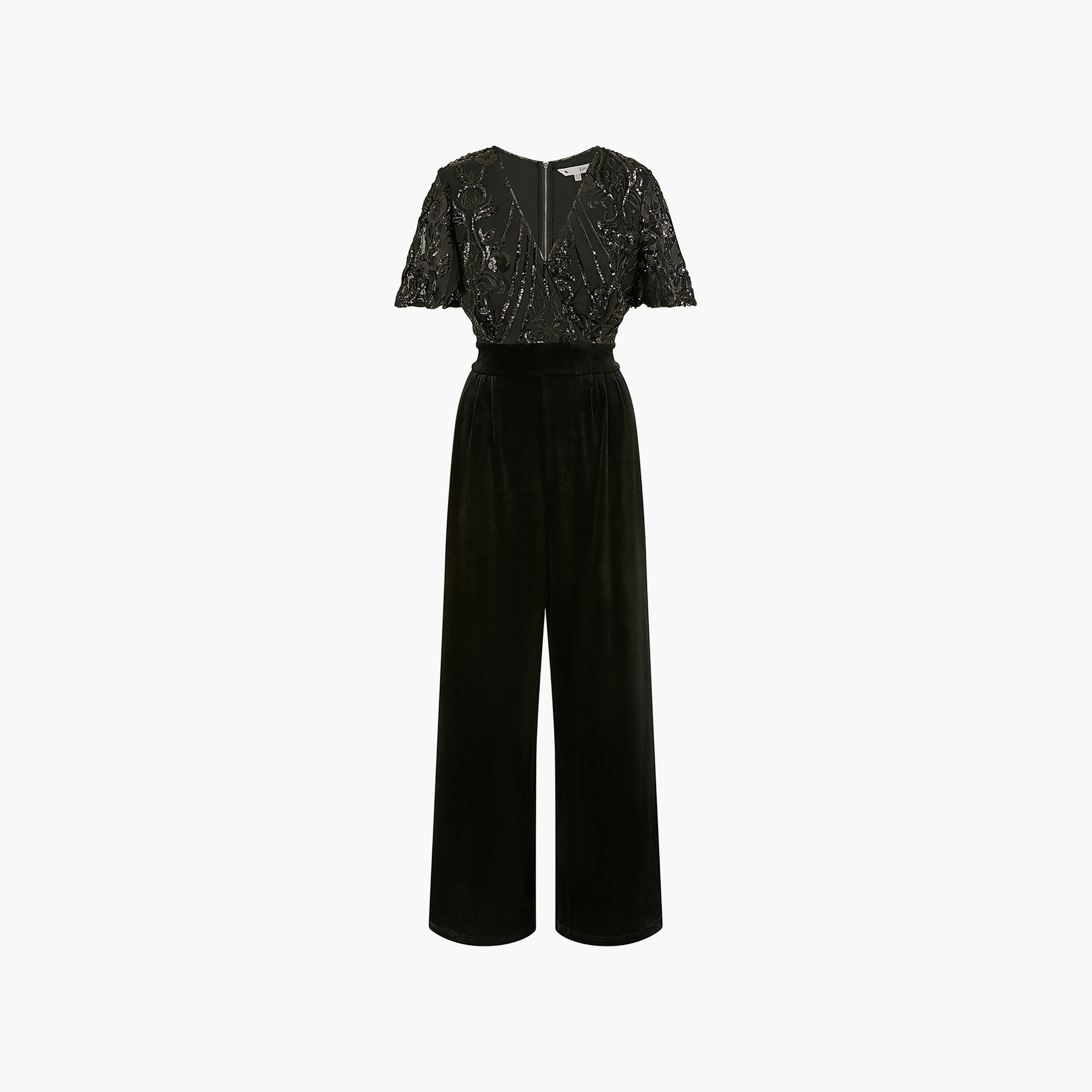 جمبسوت نسائي مسائي مخملي مزين بالترتر بأكمام ملائكية من يامي-women-clothing-jumpsuits-image-8