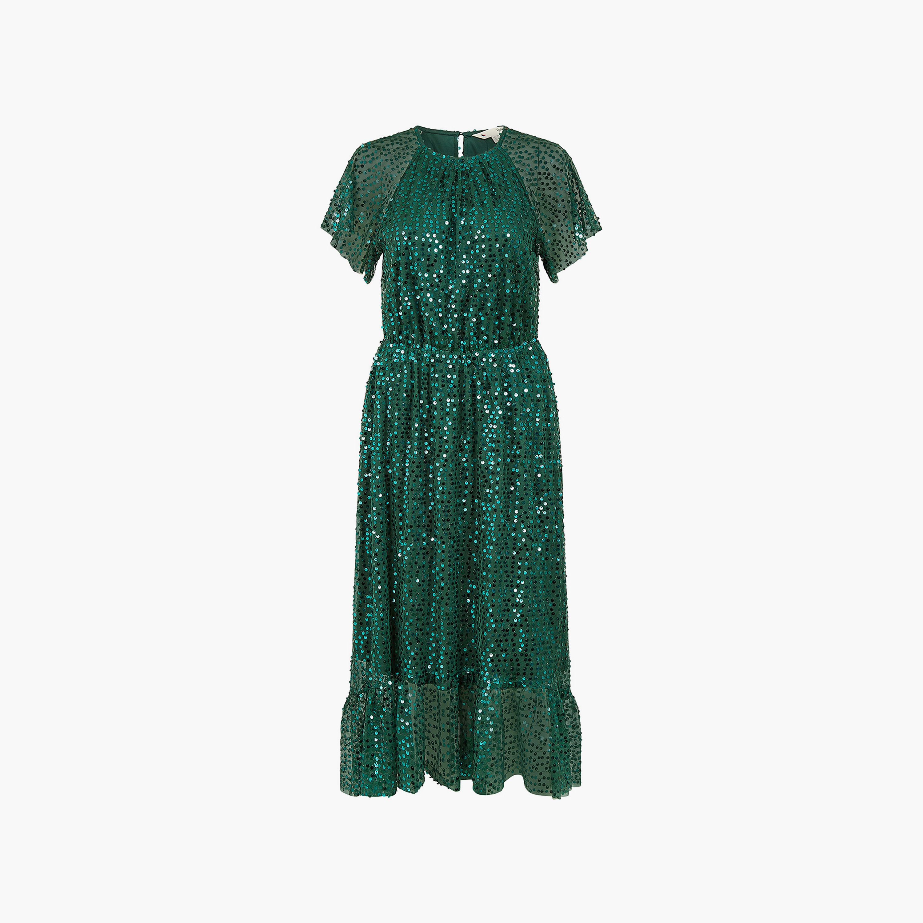 Yumi Green Sequin Angel Sleeve Evening Women's Midi Dress-women-clothing-dresses-image-5
