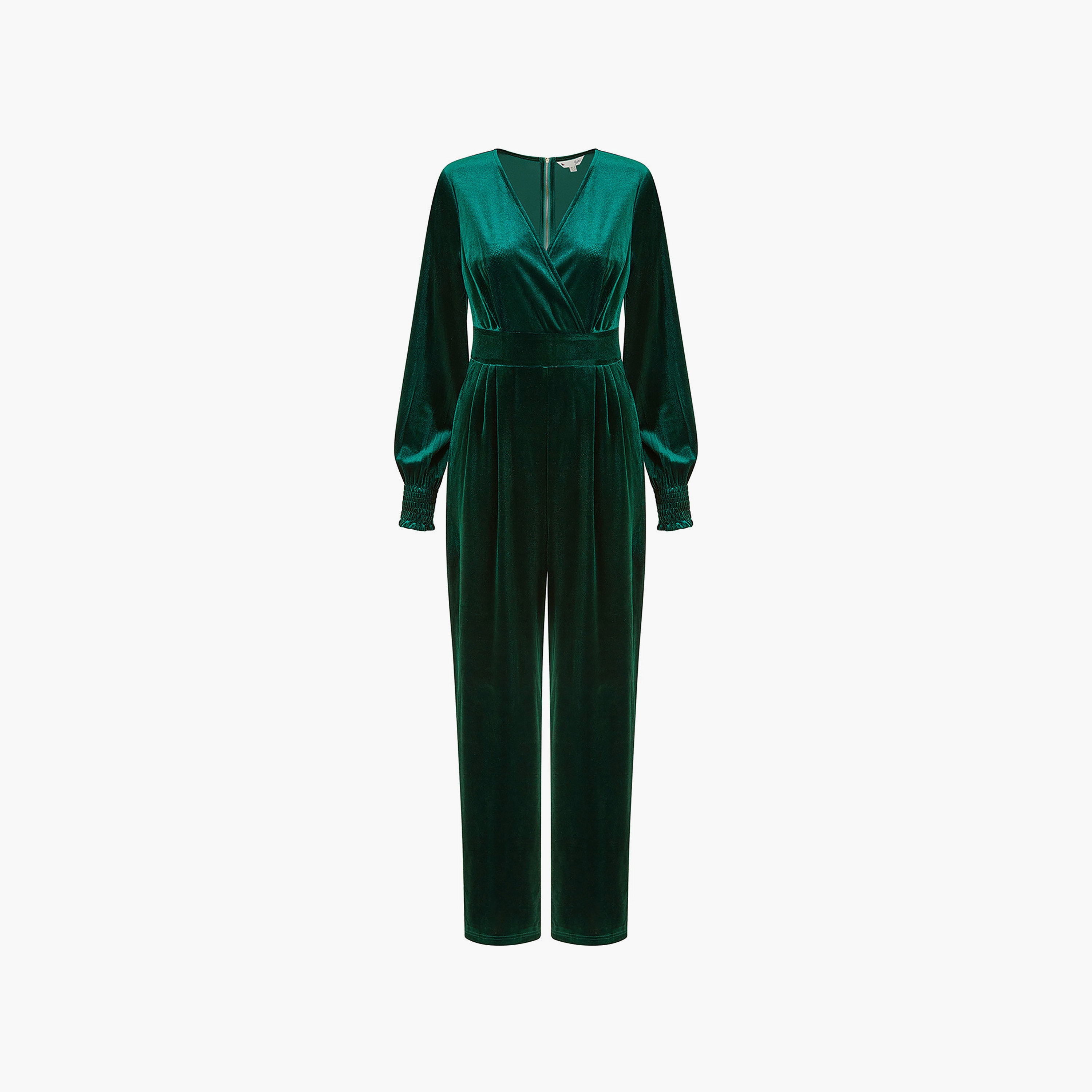 جمبسوت نسائي سهرة بأكمام طويلة باللون الأخضر المخملي من يامي-women-clothing-jumpsuits-image-5