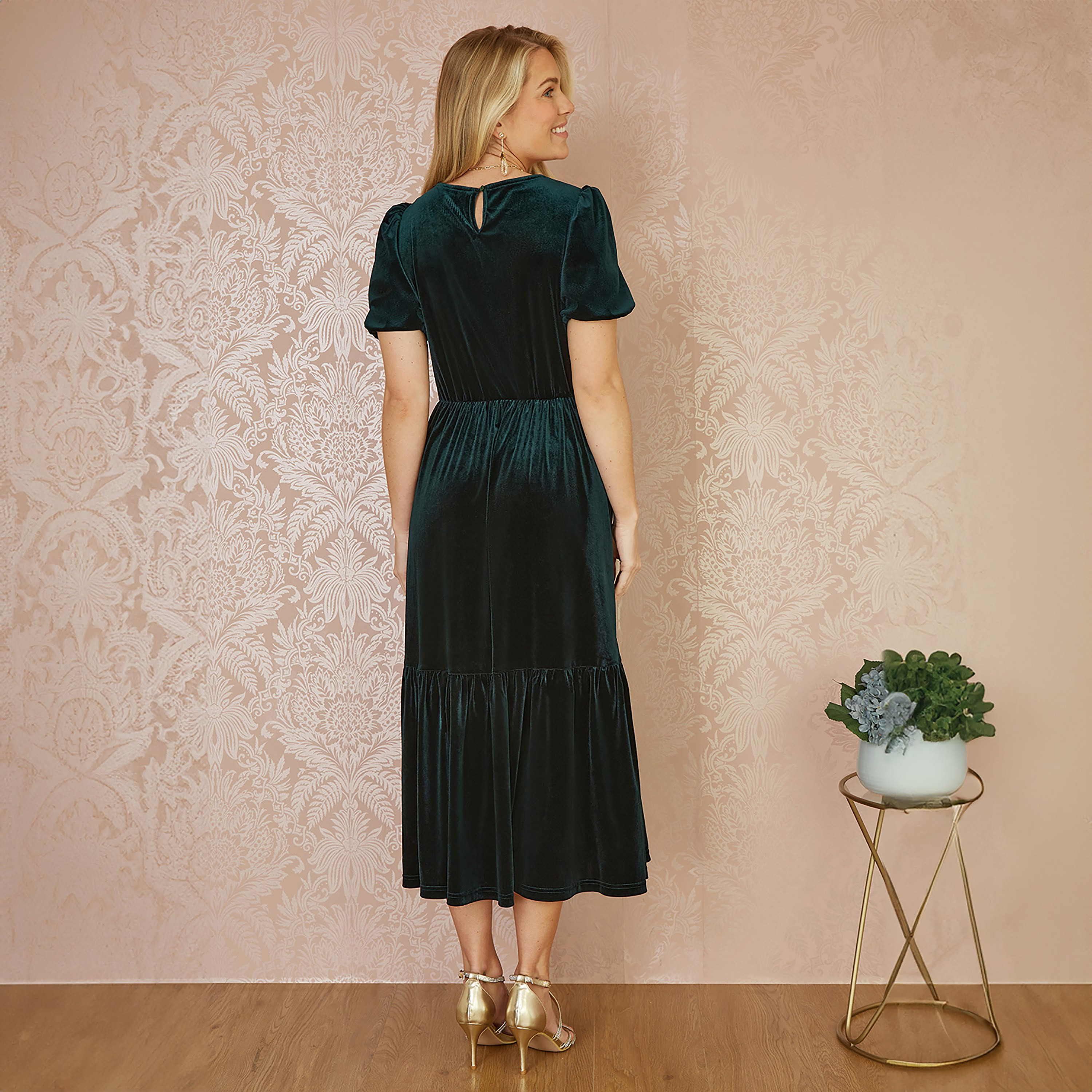 Yumi Velvet Evening Tiered Women's Midi Dress-women-clothing-dresses-image-2