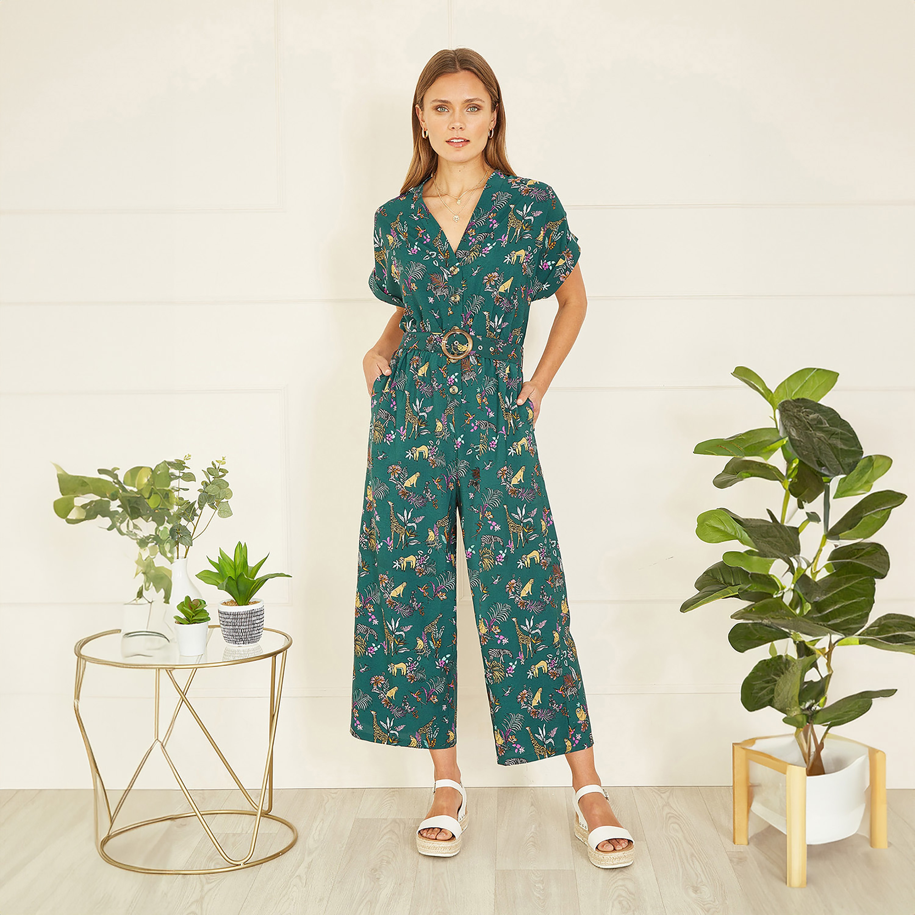 جمبسوت نسائي بطبعات حيوانات سفاري معاد تدويرها من يامي-women-clothing-jumpsuits-image-1