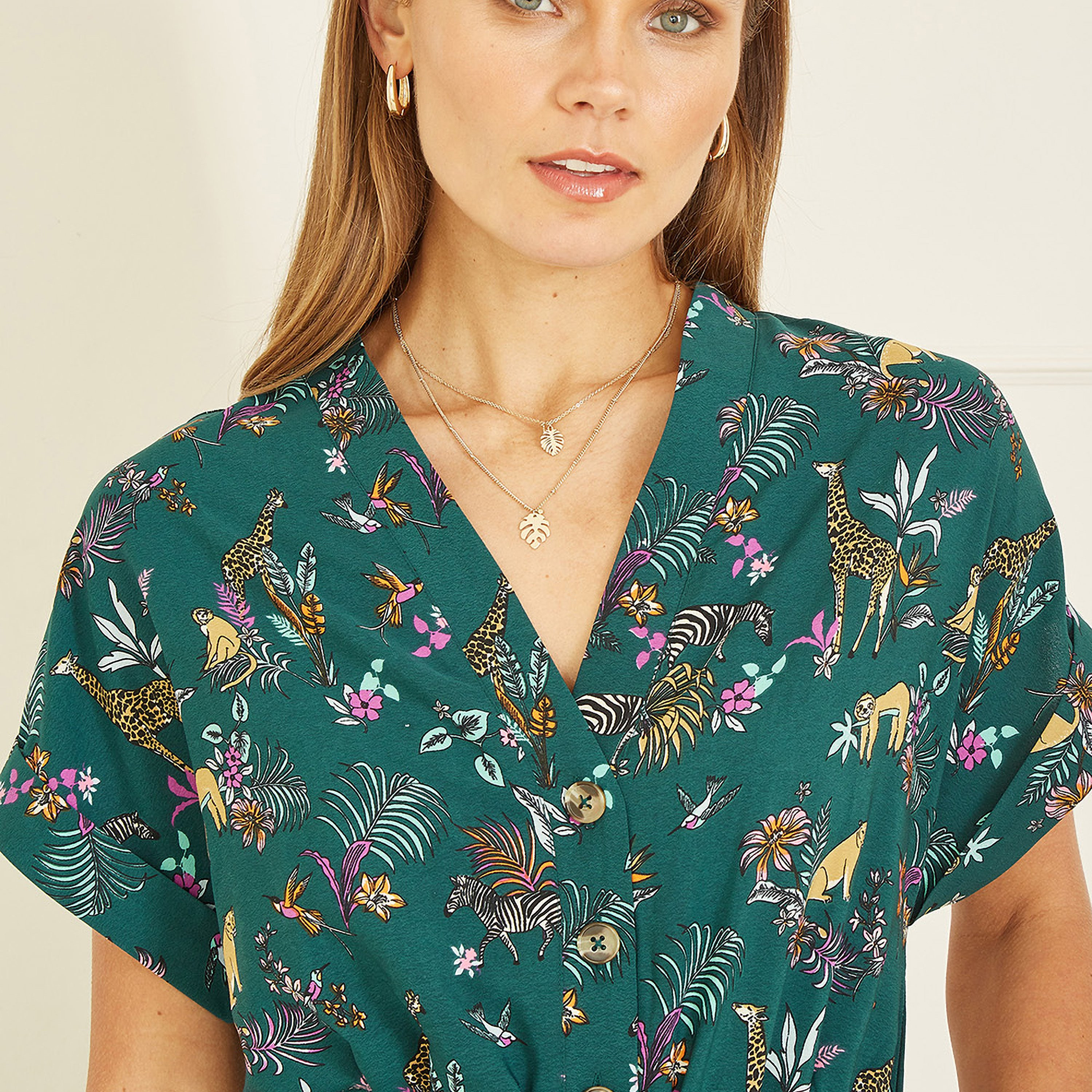 جمبسوت نسائي بطبعات حيوانات سفاري معاد تدويرها من يامي-women-clothing-jumpsuits-image-4