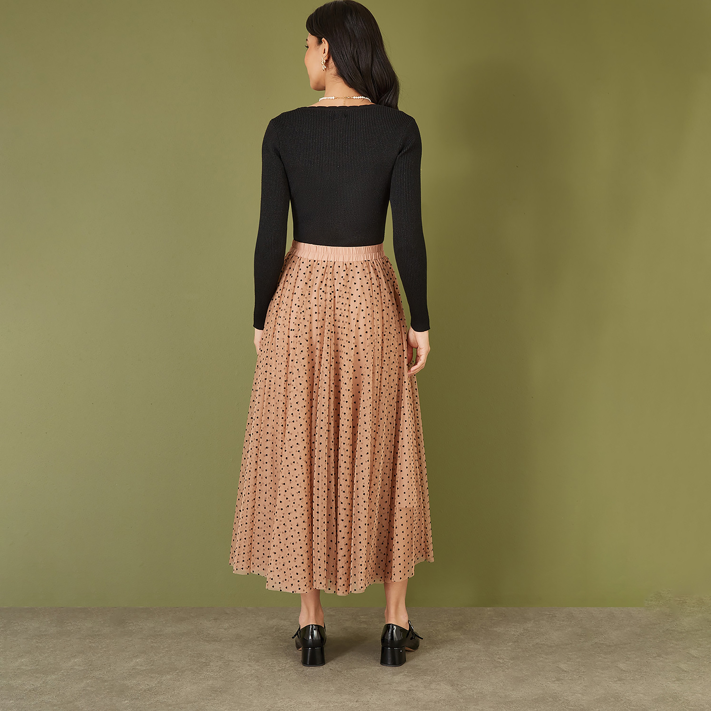 بلوزة النسائية المحبوكة المضلعة باللون الأسود من يامي-women-clothing-shirtsandblouses-blouses-image-3