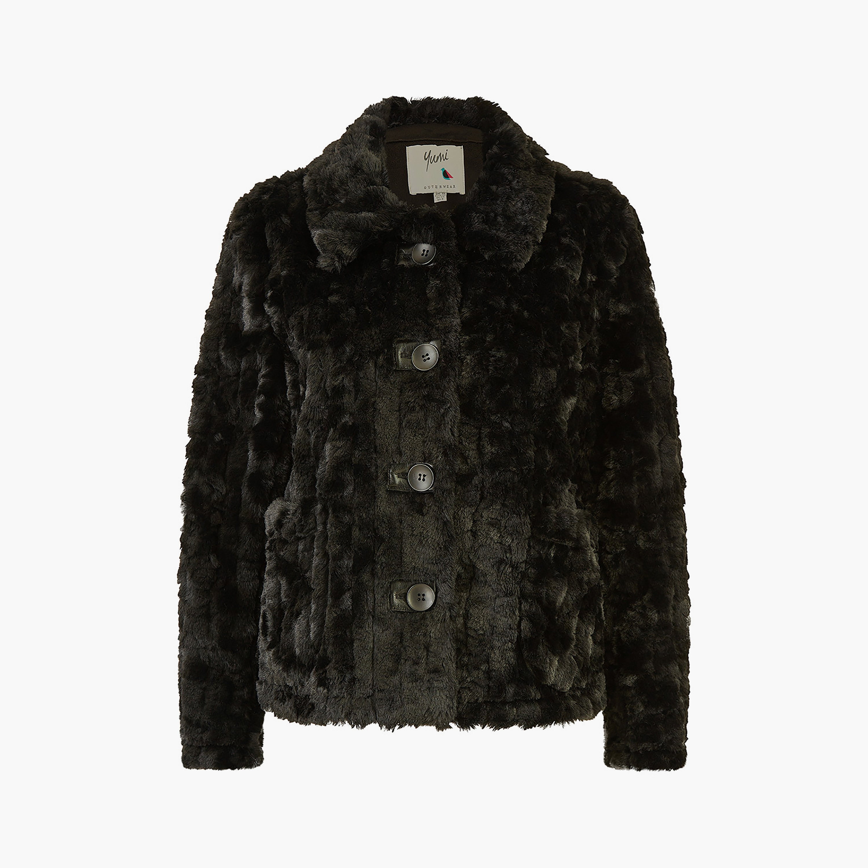 Yumi Luxe Textured Faux Fur Women's Jacket with Pockets-women-winterwear-coatsandjackets-jackets-image-4