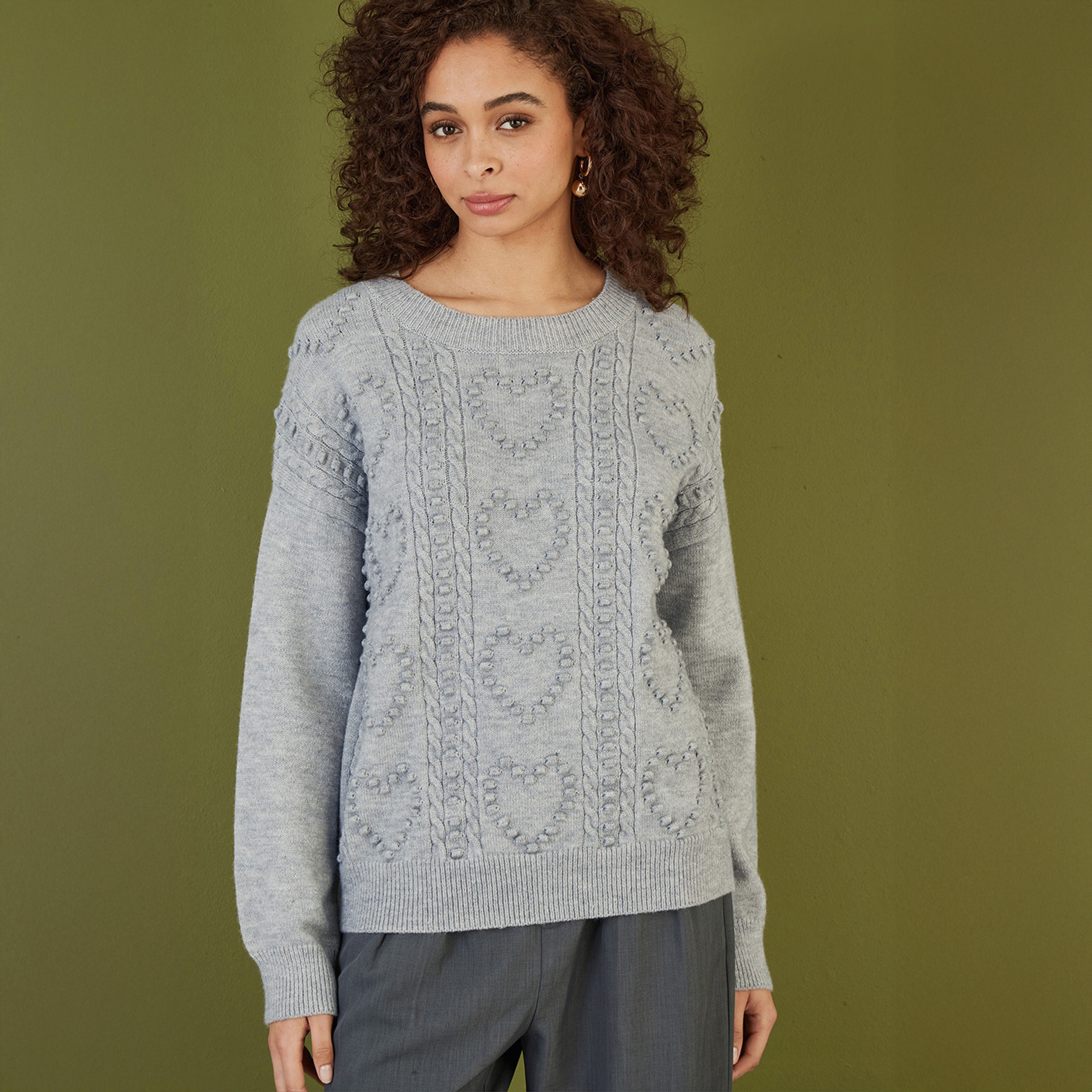 جامبر نسائي مريح محبوك على شكل قلب باللون الرمادي من يامي-women-winterwear-cardigansandjumpers-jumpers-image-1