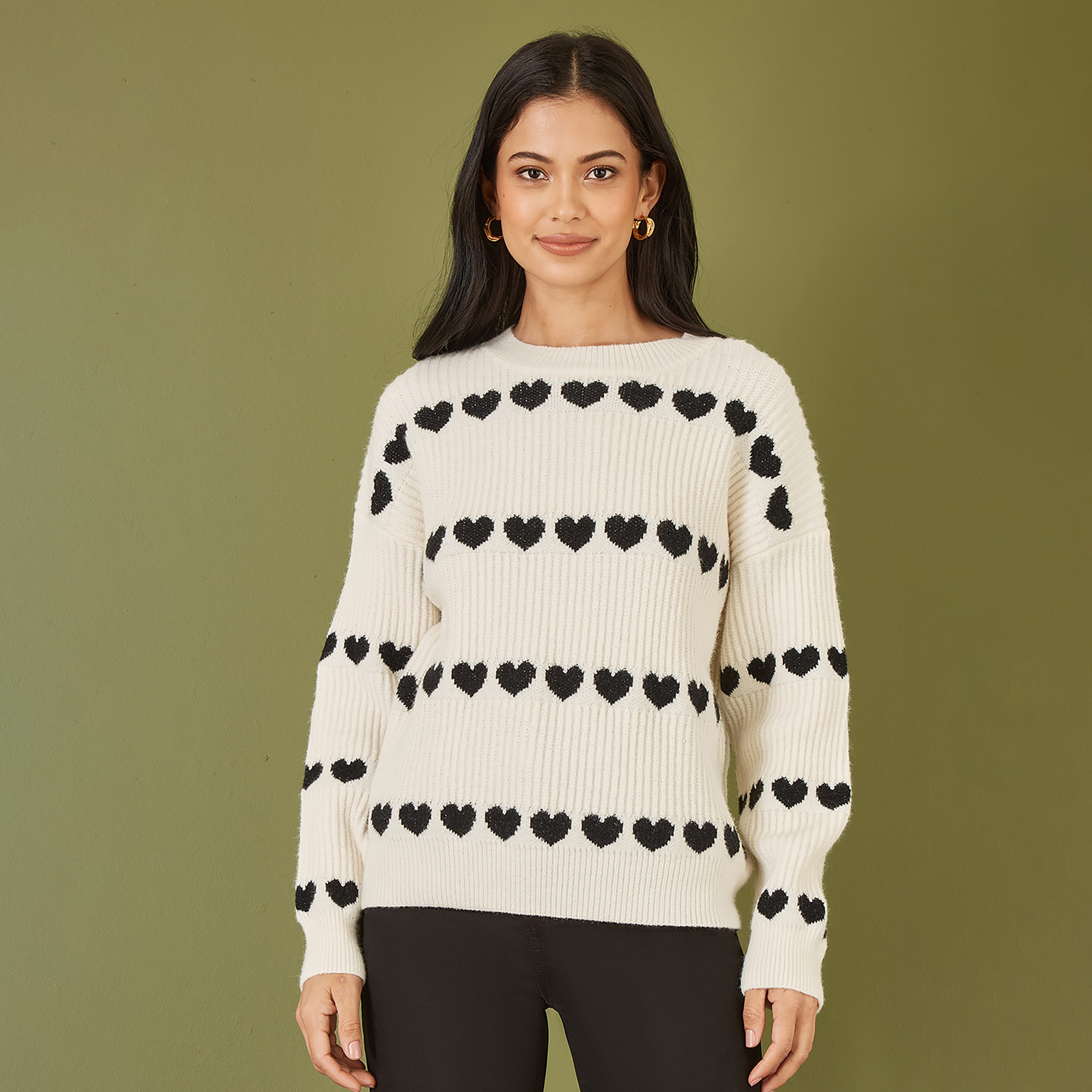 جامبر نسائي محبوك بخطوط على شكل قلب من يامي-women-winterwear-cardigansandjumpers-jumpers-image-1