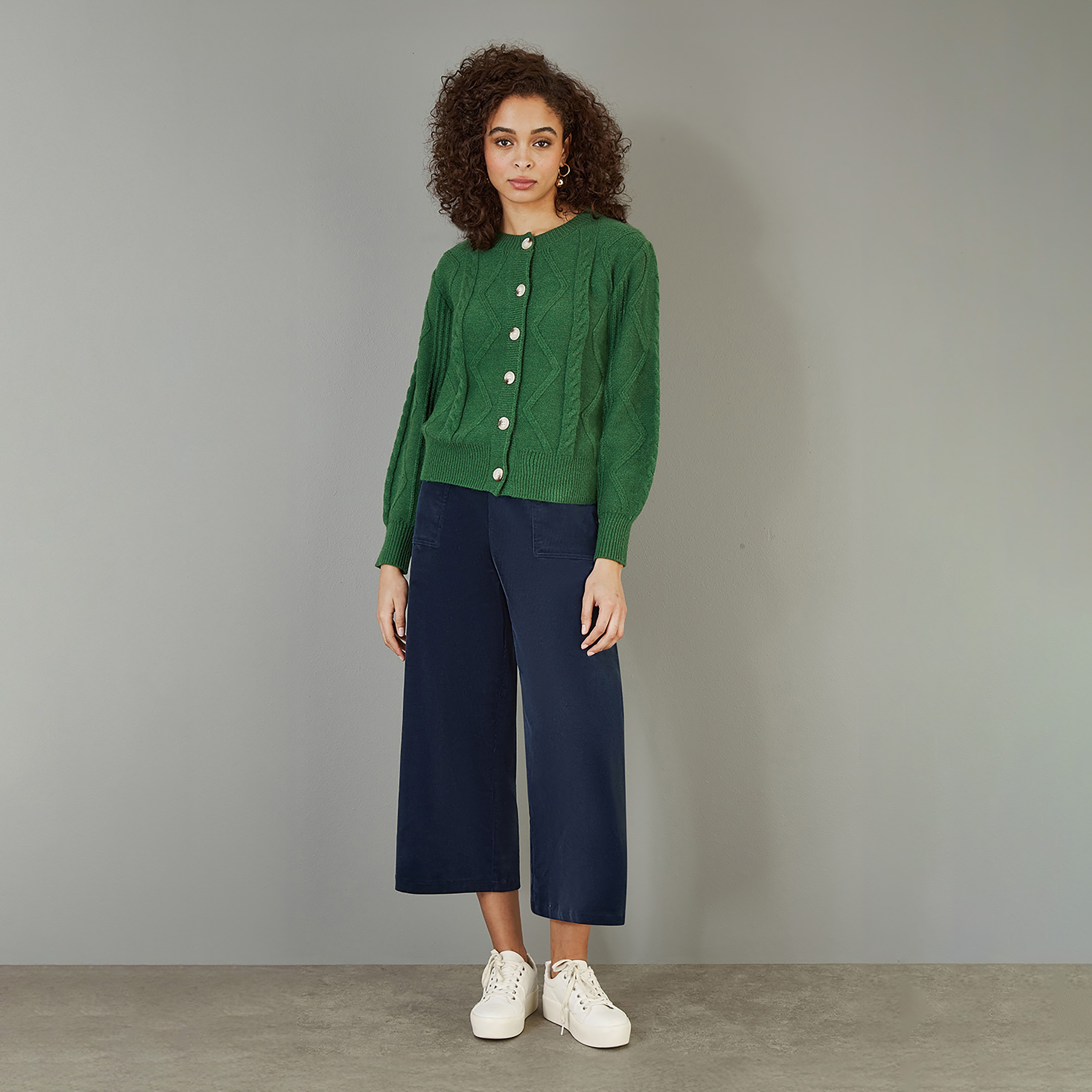 كارديجان أخضر سميك محبوك للنساء من يامي-women-clothing-cardigansandjumpers-cardigans-image-2