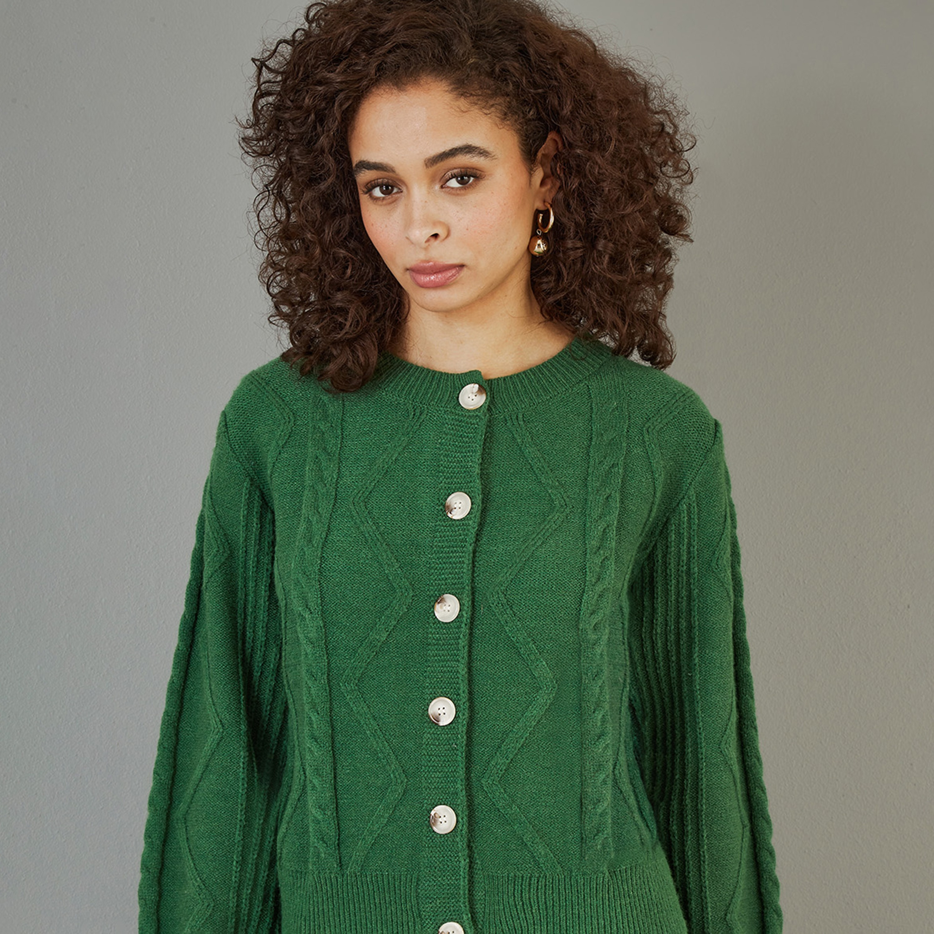 كارديجان أخضر سميك محبوك للنساء من يامي-women-clothing-cardigansandjumpers-cardigans-image-4