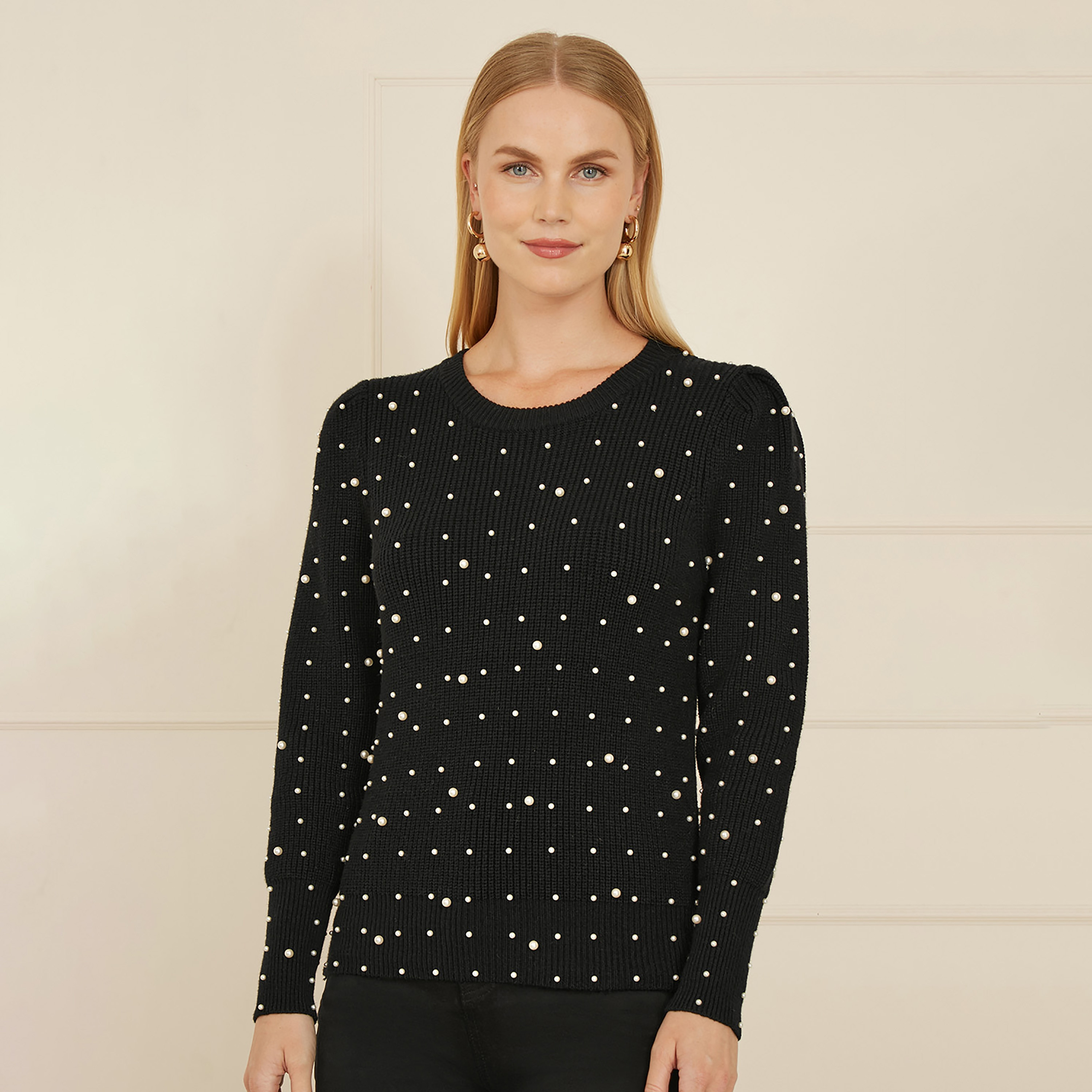 جامبر نسائي محبوك باللون الأسود من يامي-women-winterwear-cardigansandjumpers-jumpers-image-1