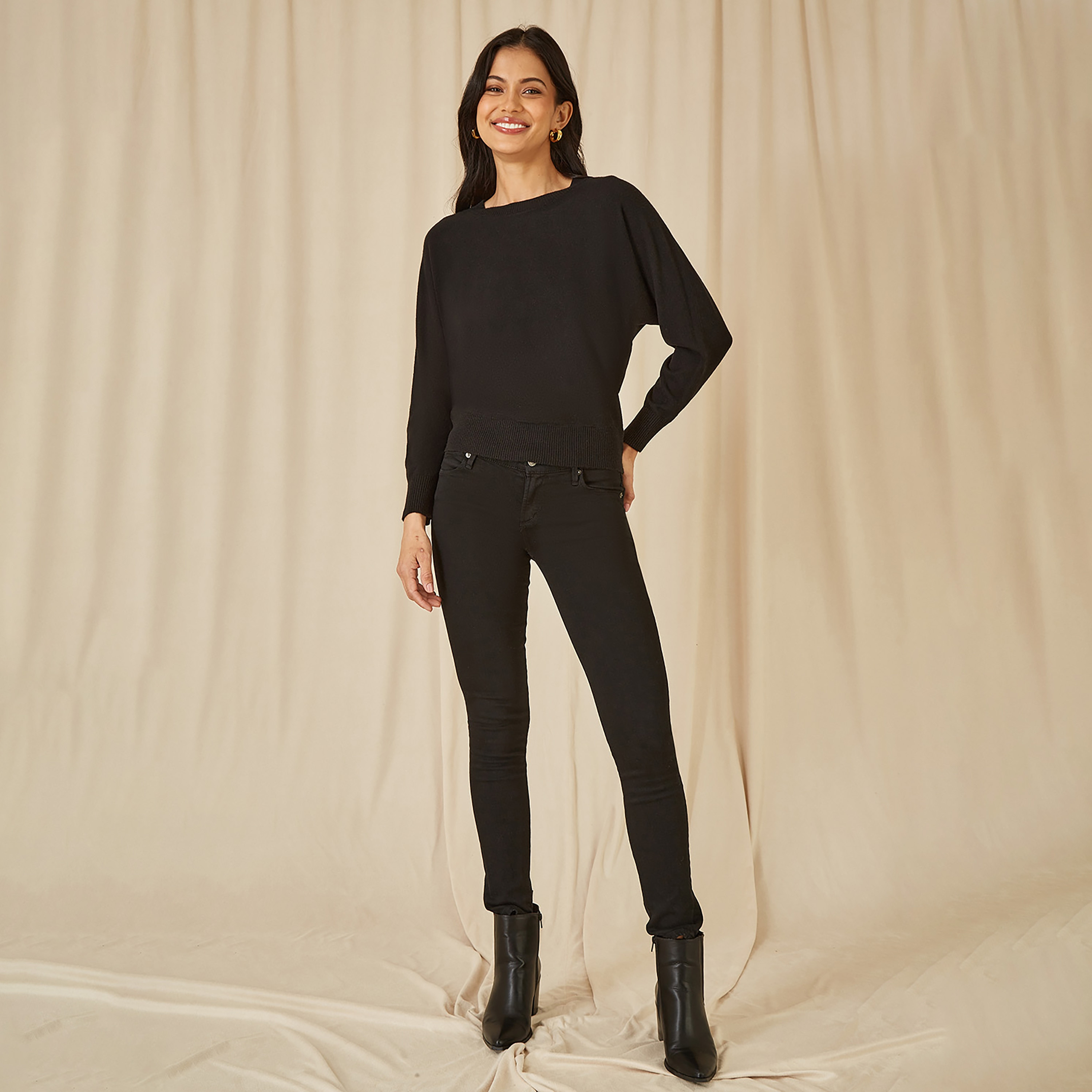 Yumi Knitted Batwing Women's Jumper-women-winterwear-cardigansandjumpers-jumpers-image-2