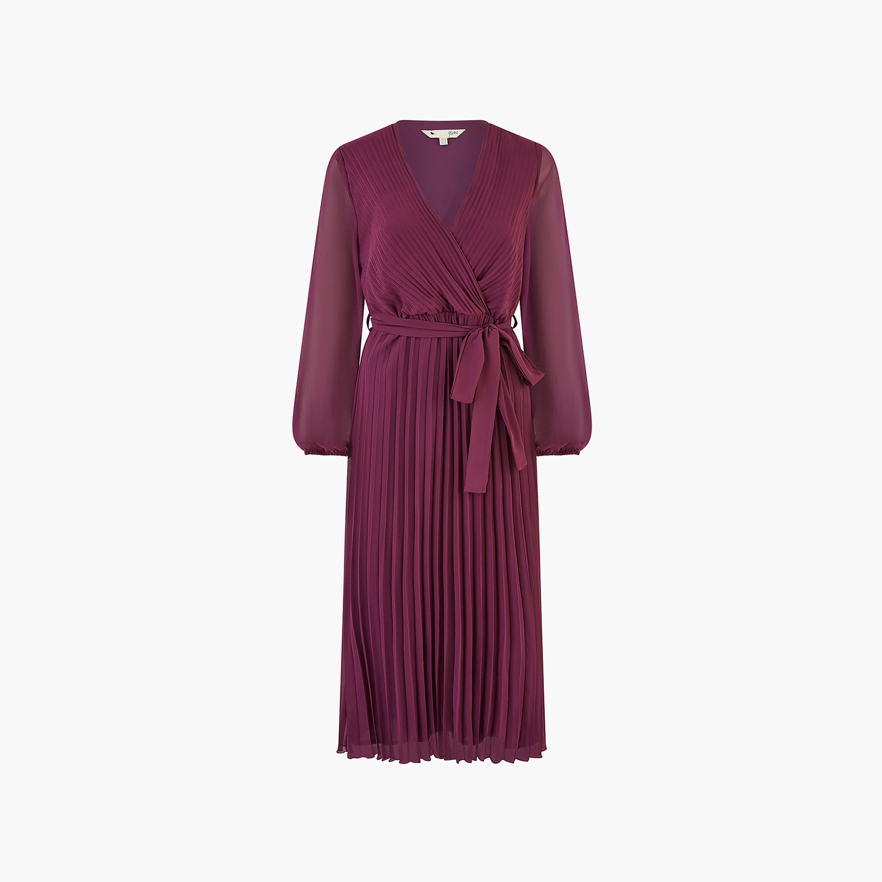 فستان بلام النسائي متوسط الطول مع أكمام طويلة شفافة من يامي-women-clothing-dresses-image-6