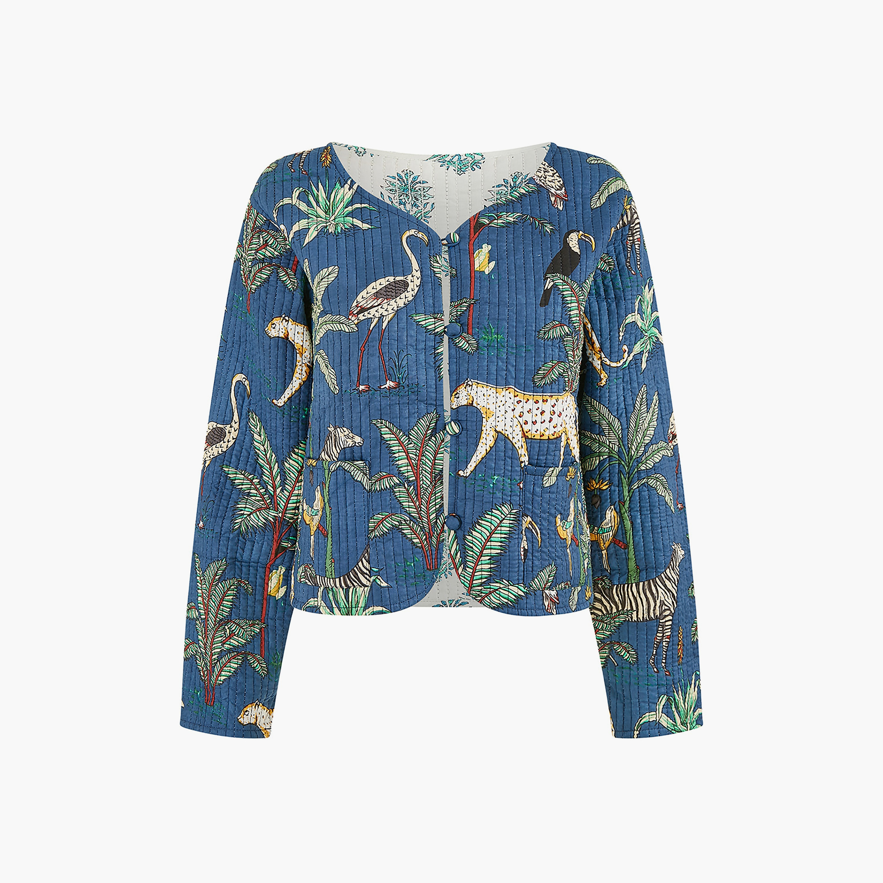سترة نسائية مبطنة من القطن قابلة للعكس بطبعة حيوانات باللون الأزرق من يامي-women-clothing-coatsandjackets-jackets-image-4