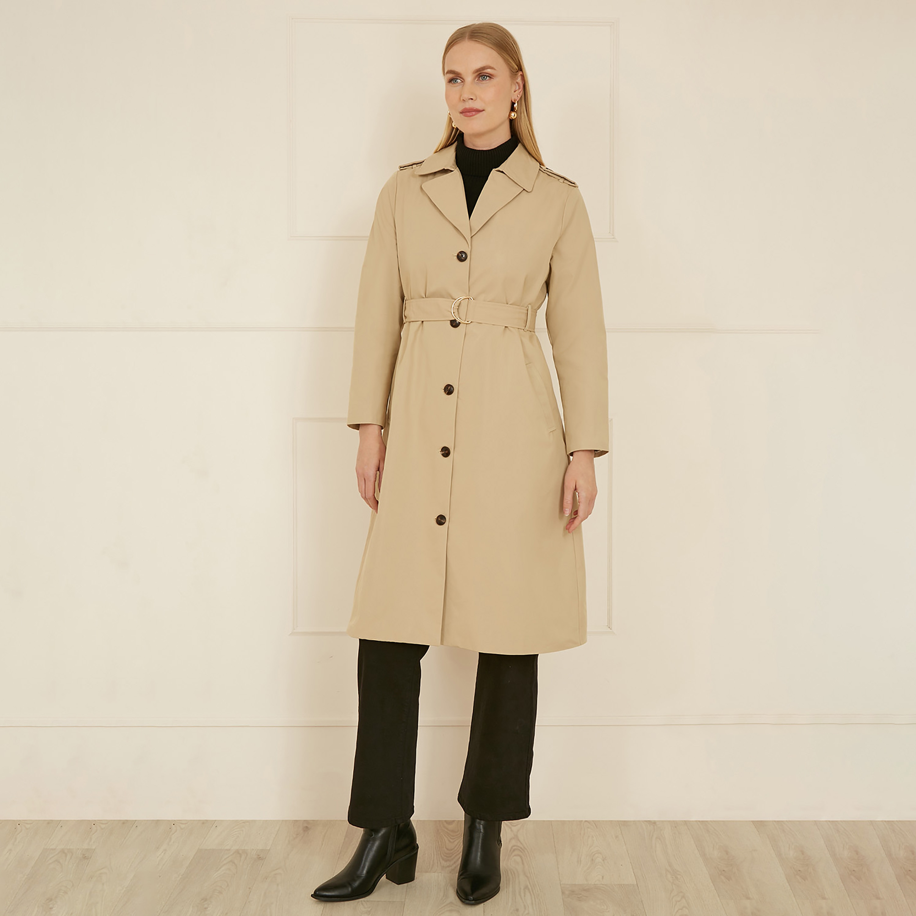 معطف ترنش نسائي باللون البيج مع حزام وياقة طويلة وحزام من يامي-women-clothing-coatsandjackets-coats-image-5