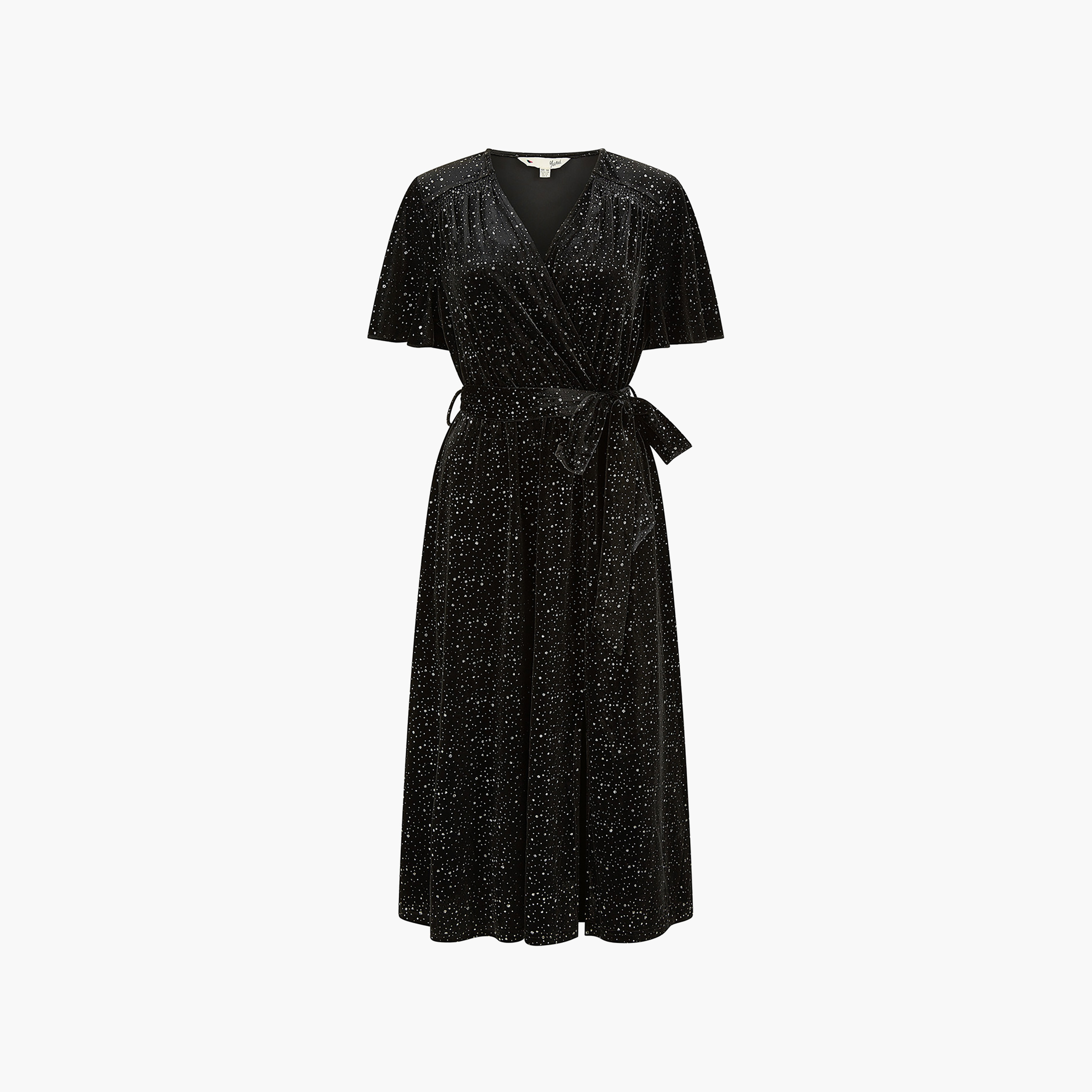 فستان سهرة نسائي متوسط الطول ملفوف فيلفيت لامع من يامي-women-clothing-dresses-image-12