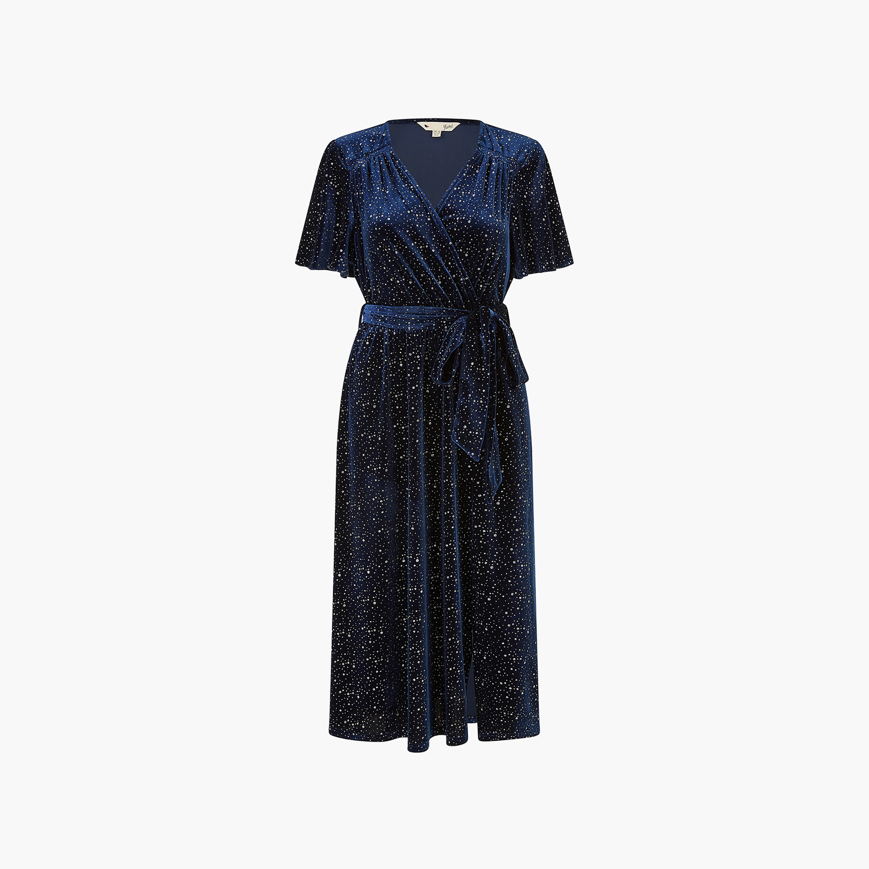 فستان سهرة نسائي متوسط الطول ملفوف فيلفيت لامع من يامي-women-clothing-dresses-image-6