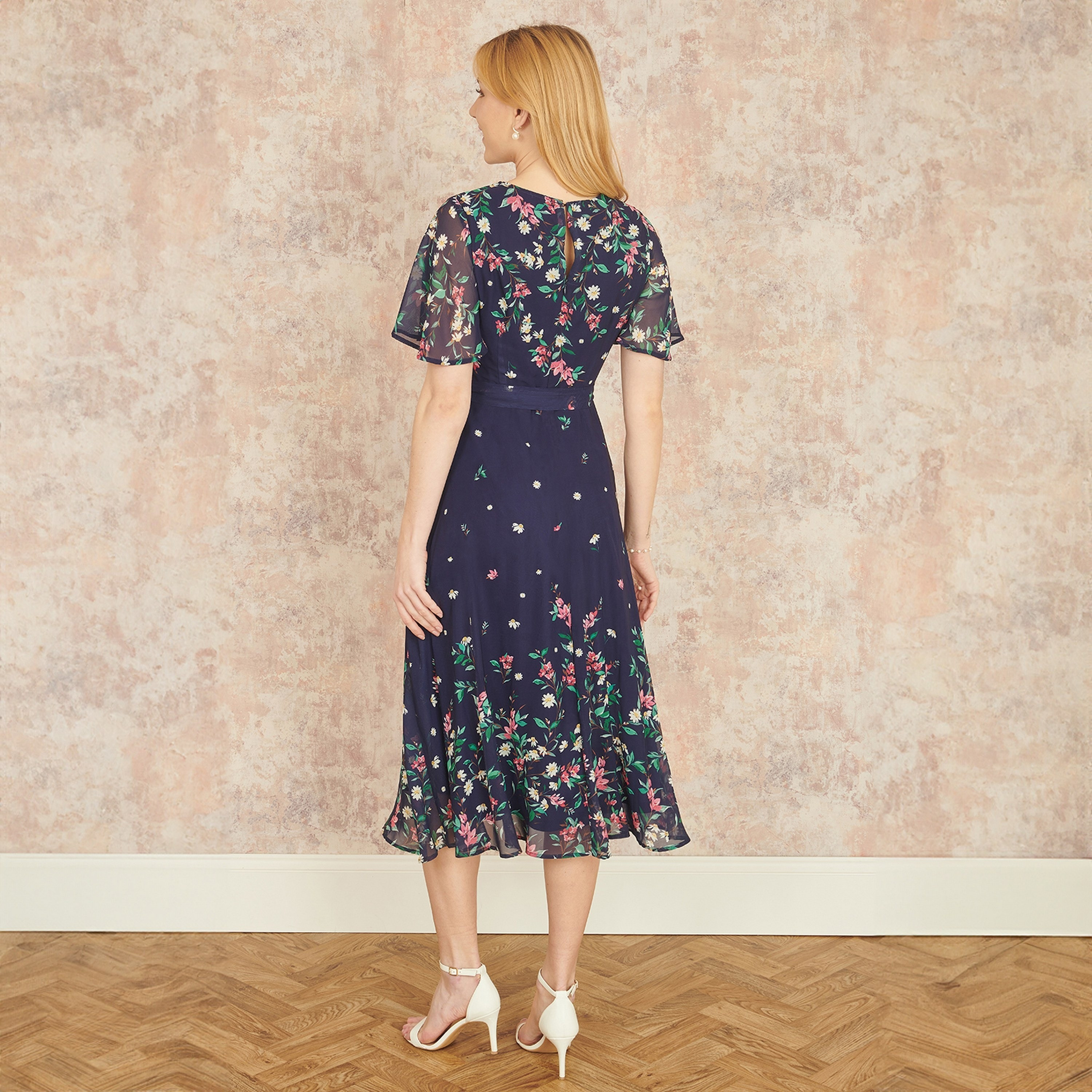 Yumi Angle Sleeves Floral Women Skater Women Midi Dress-women-clothing-dresses-image-3