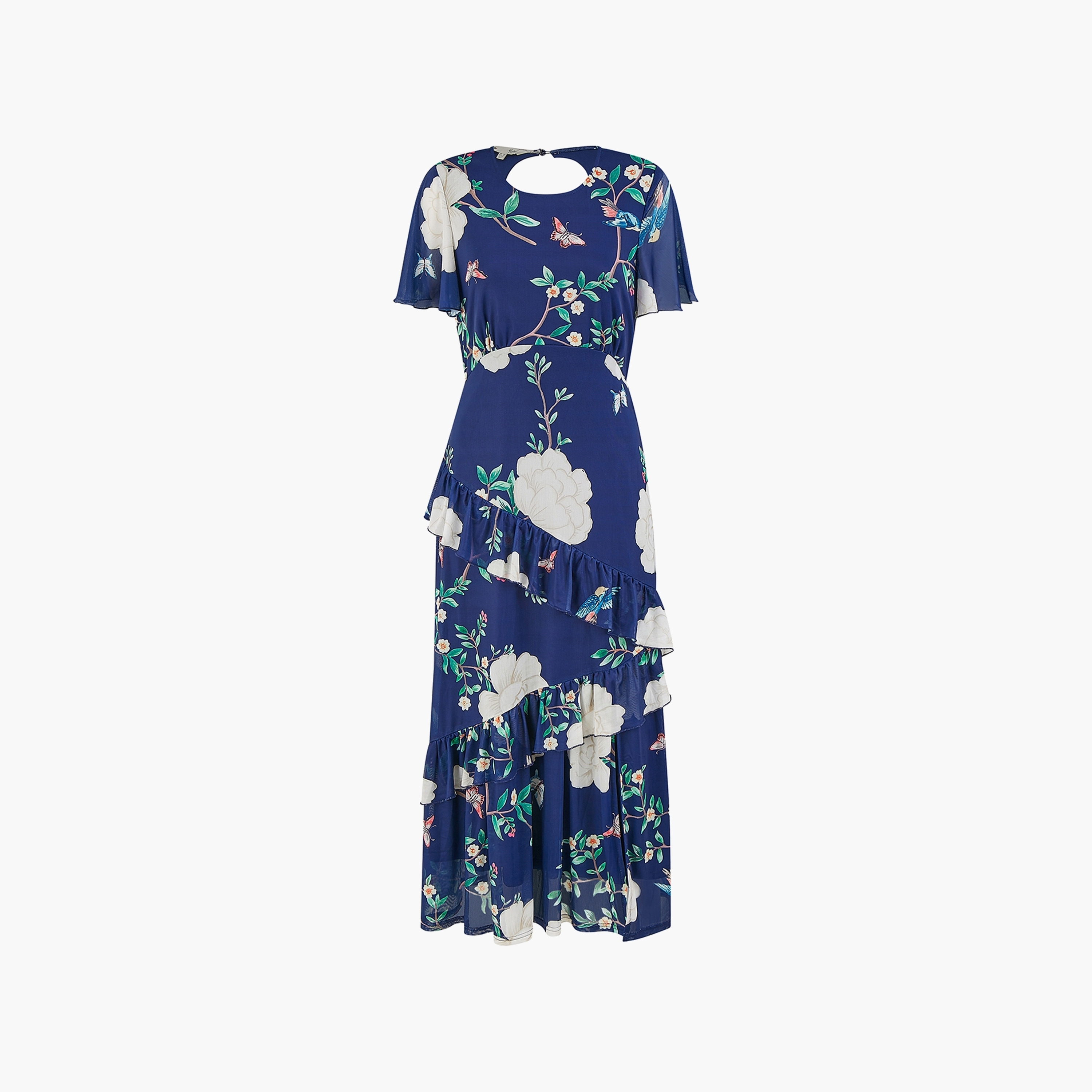 Yumi Ruffle Sleeves Floral Print Ruffle Women Midi Dress-women-clothing-dresses-image-5