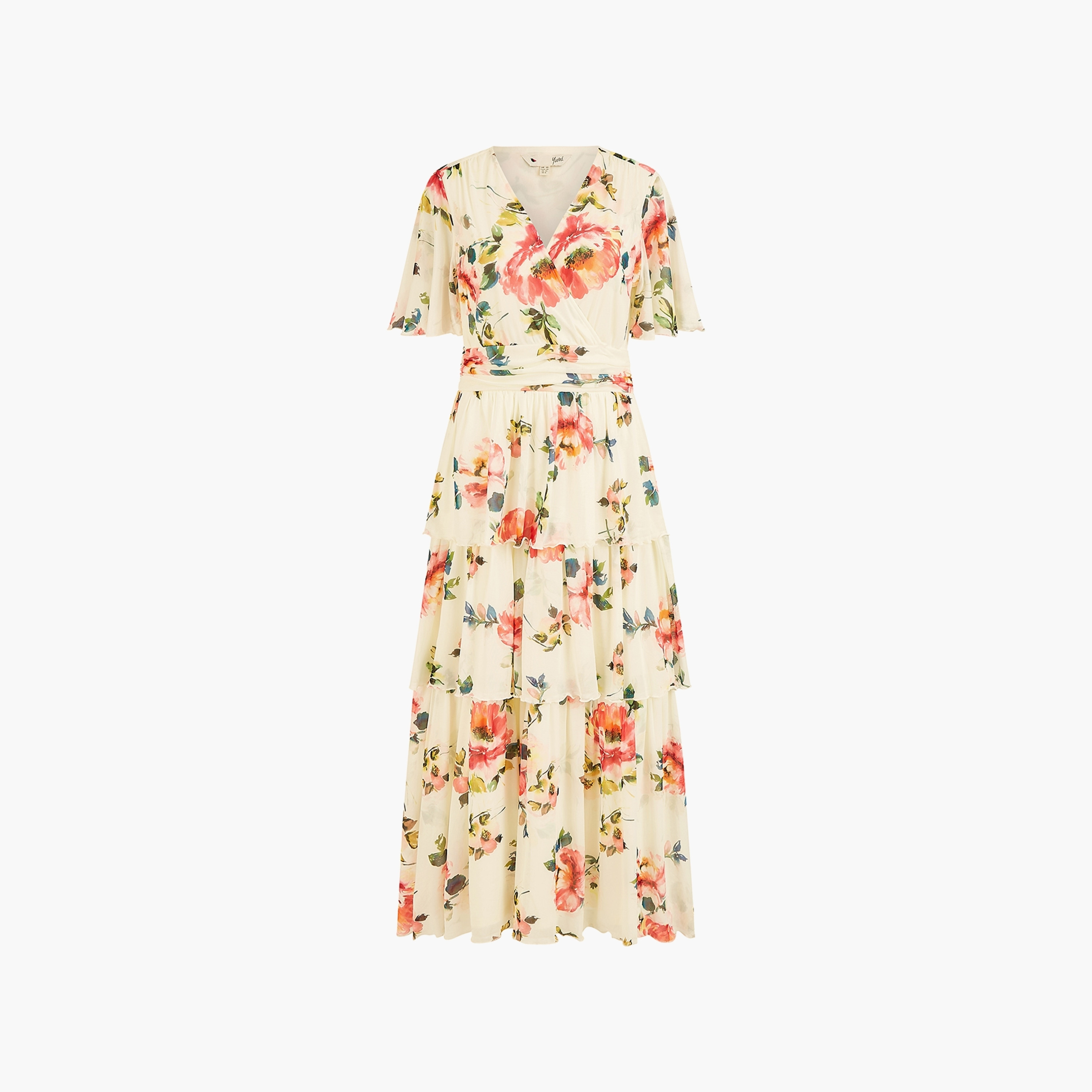 فستان ماكسي نسائي بطبقات وأكمام مرفرفة من الزهور باللون العاجي باللون العاجي-women-clothing-dresses-image-5