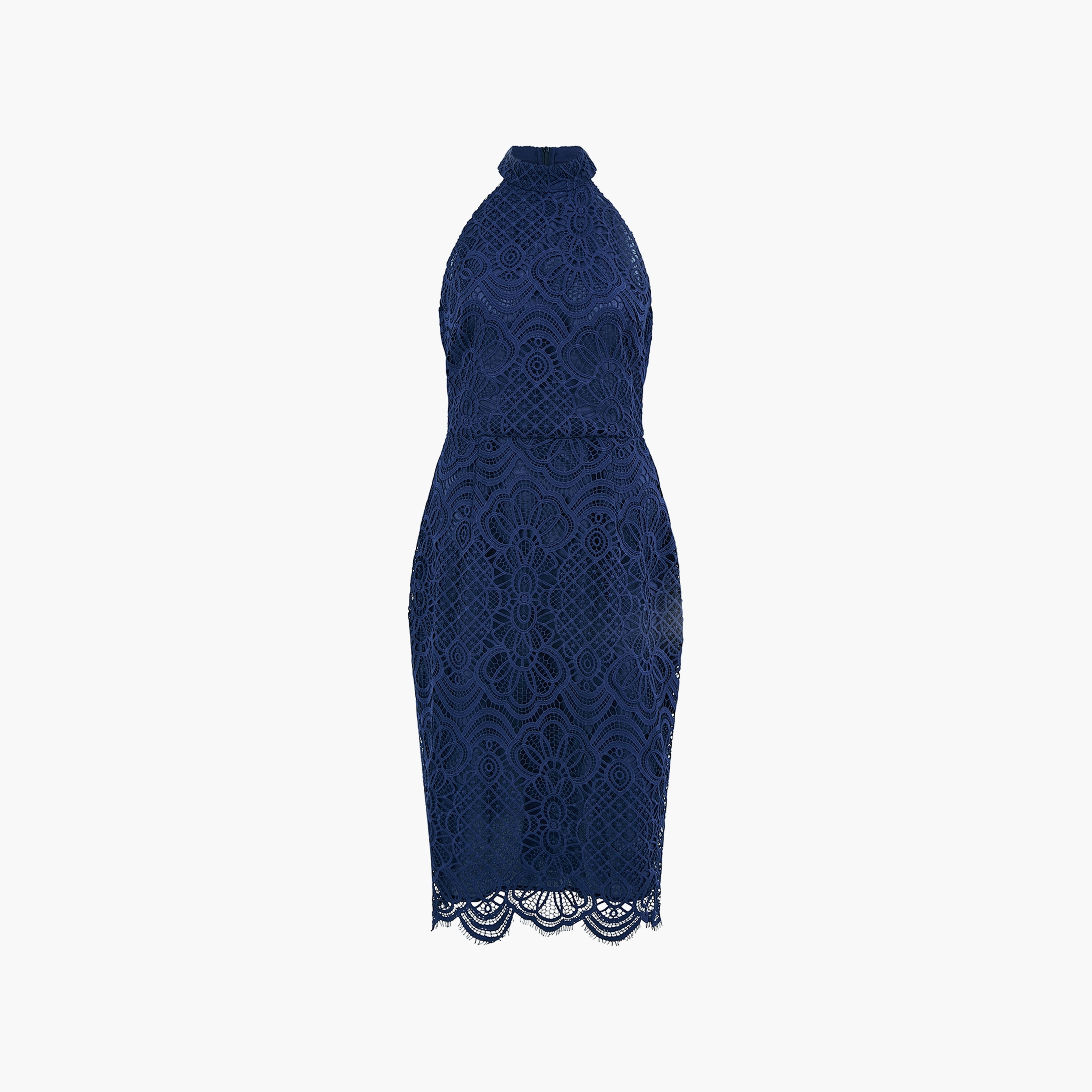 Yumi Halter Neck Lace Bodycon Women Midi Dress-women-clothing-dresses-image-10