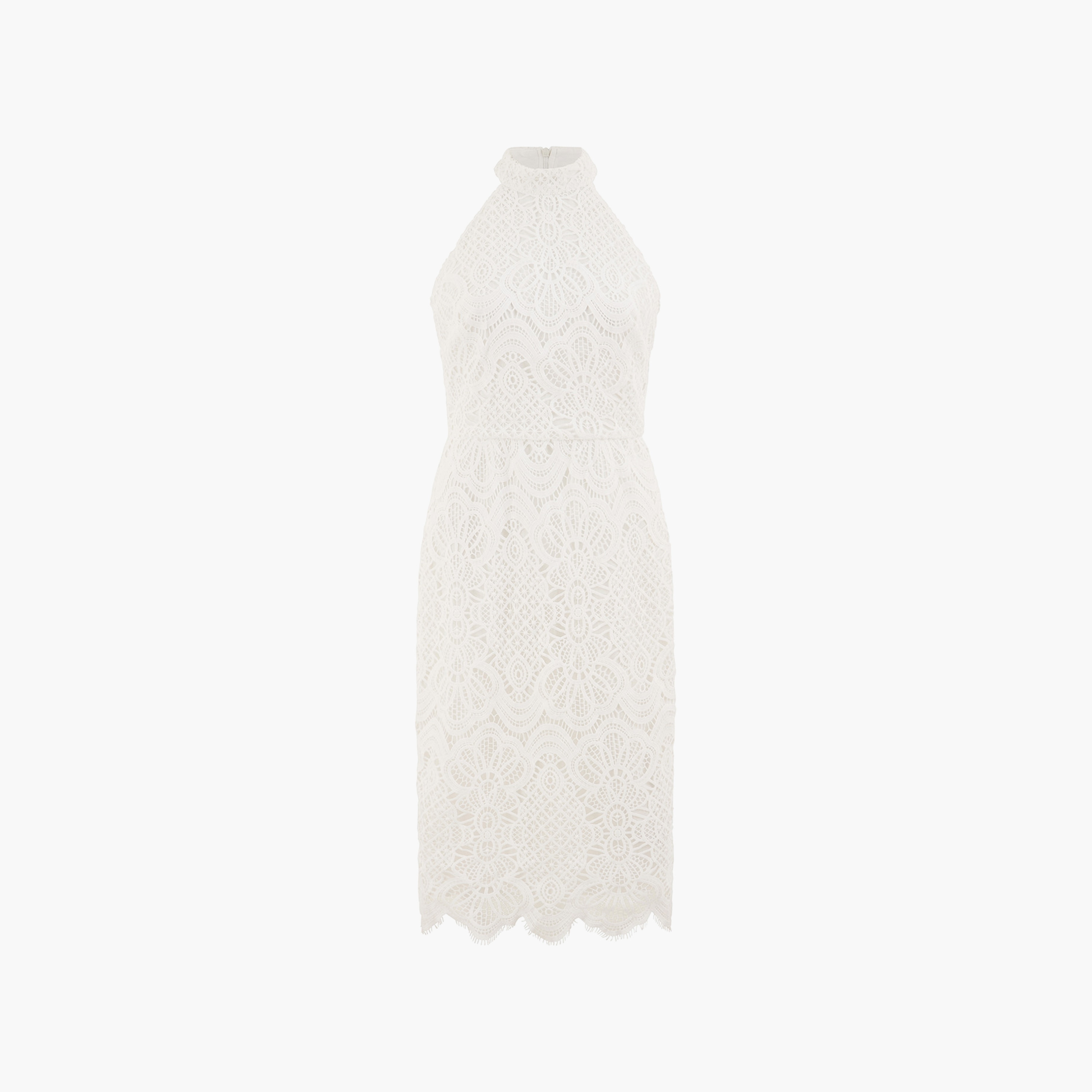 Yumi Halter Neck Lace Bodycon Women Midi Dress-women-clothing-dresses-image-15