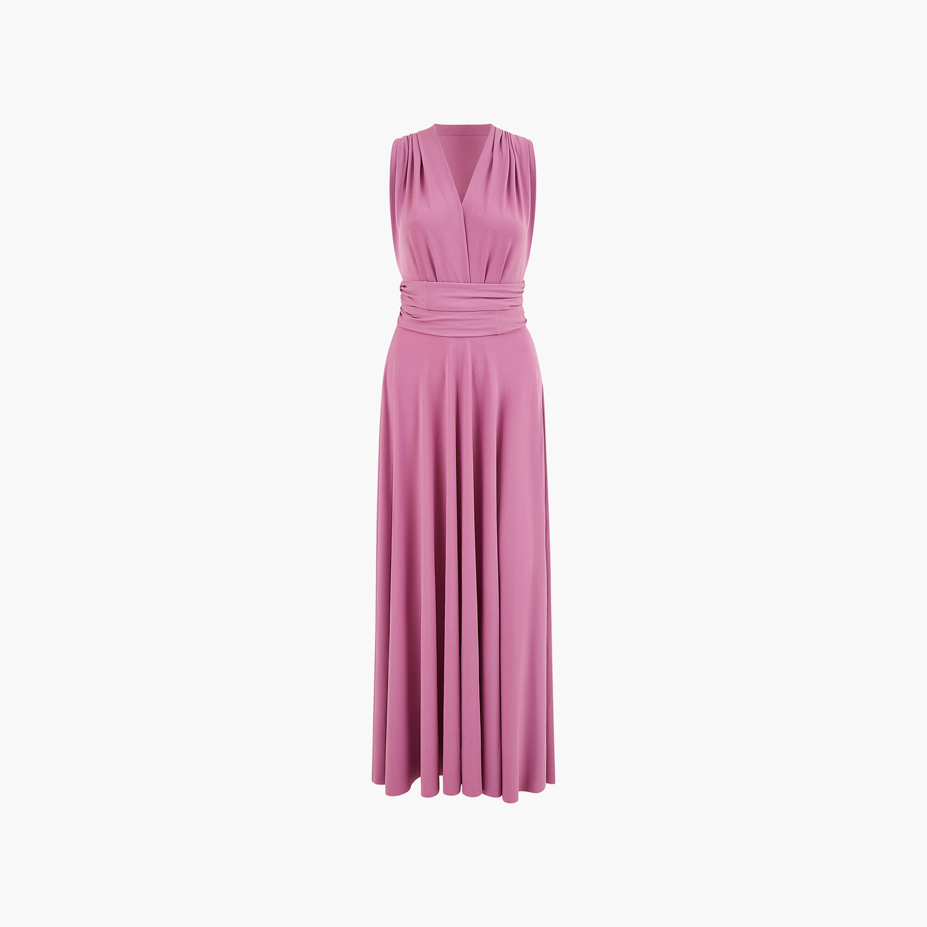 Yumi Jersey Stretch Pleated Multiway Women Maxi Dress-women-clothing-dresses-image-5