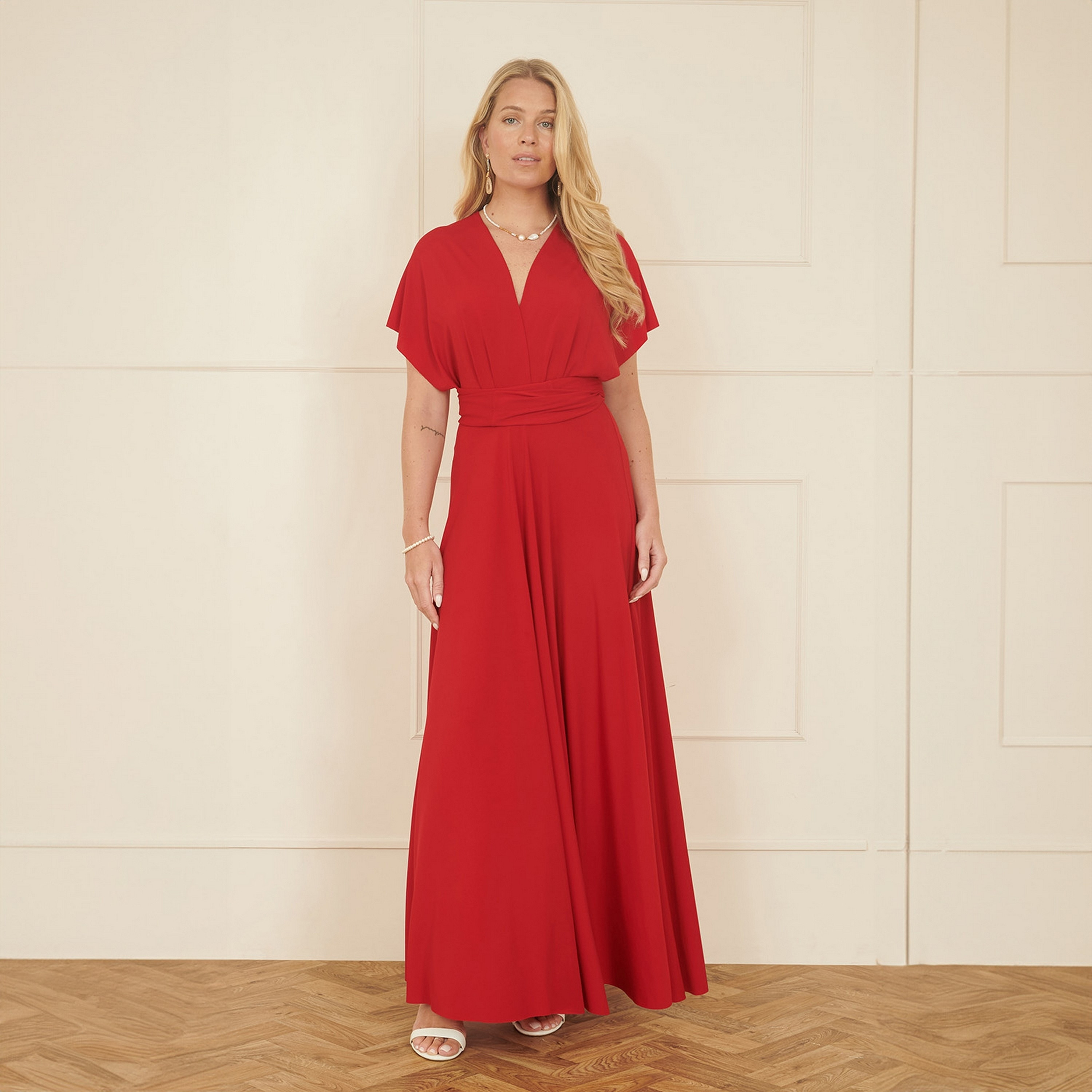 Yumi Jersey Stretch Pleated Multiway Women Maxi Dress-women-clothing-dresses-image-6