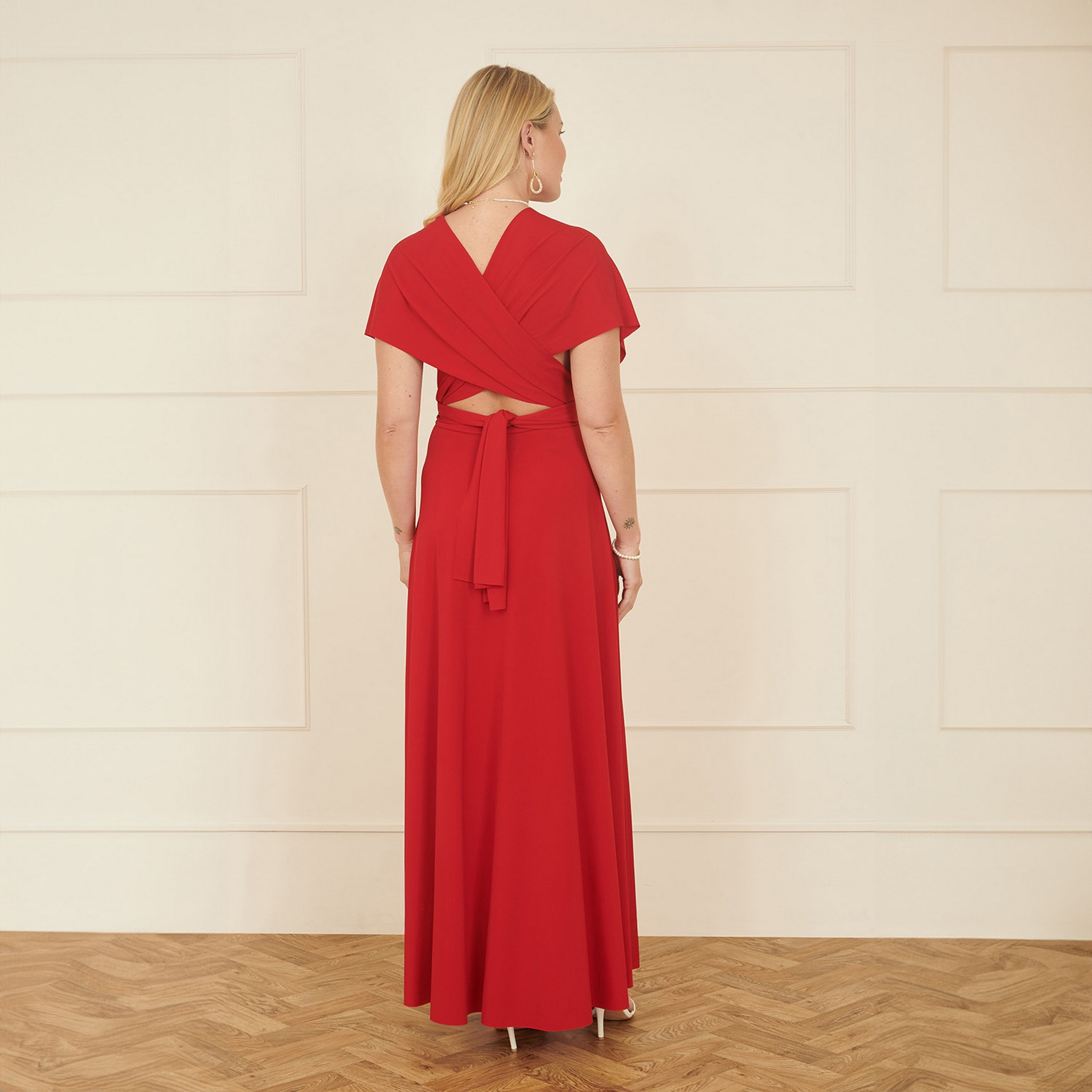 Yumi Jersey Stretch Pleated Multiway Women Maxi Dress-women-clothing-dresses-image-8
