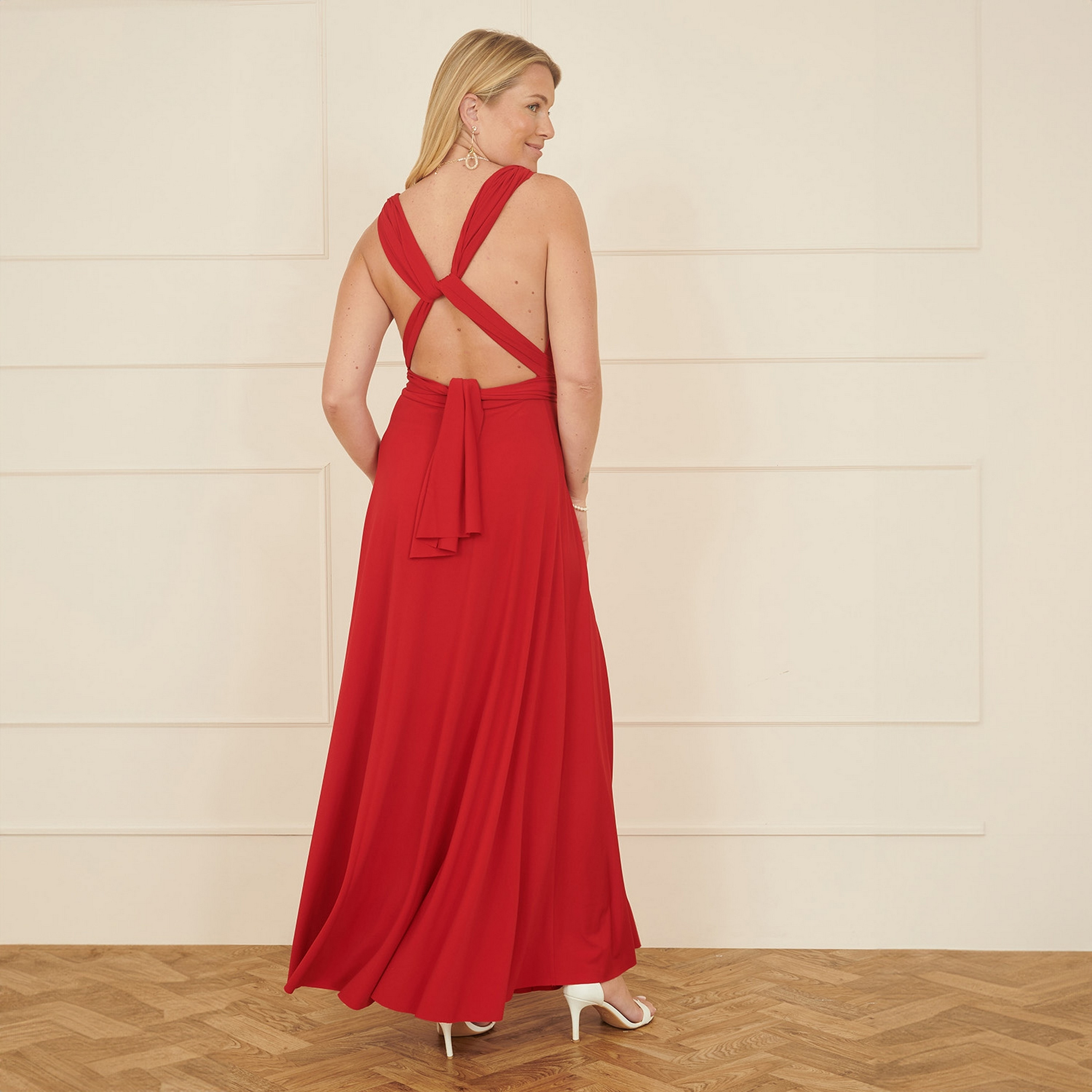 Yumi Jersey Stretch Pleated Multiway Women Maxi Dress-women-clothing-dresses-image-9