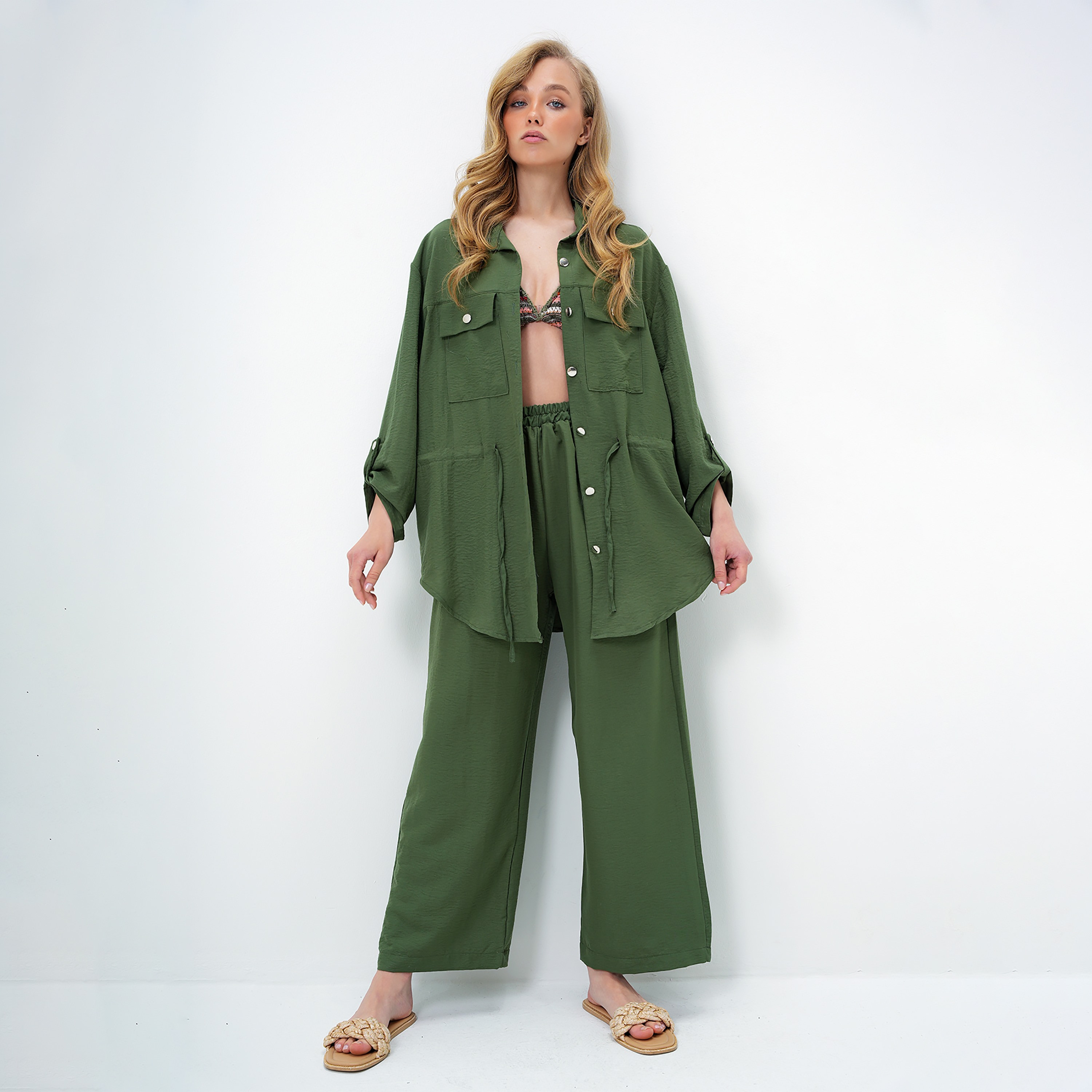 تريند ألاجاتي ستايل طقم قميص وبنطلون نسائي من القطن المحبّك بياقة وأكمام ساقطة-women-clothing-coordsets-image-5