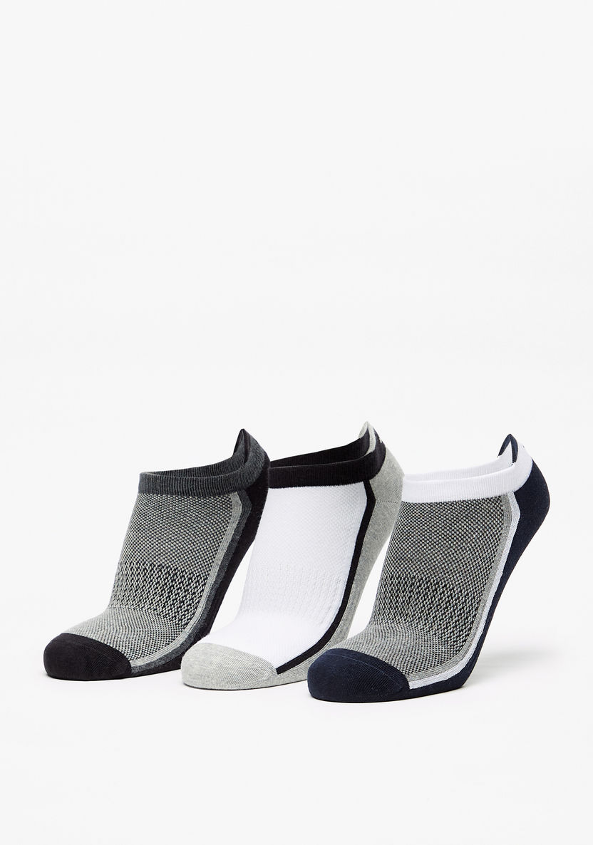 Dash Textured Ankle Length Sports Socks - Set of 3-Men%27s Socks-image-0