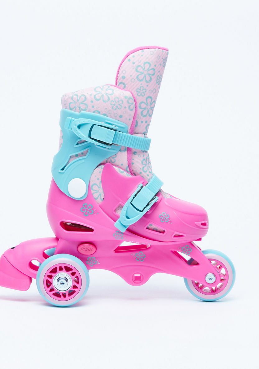 Juniors Adjustable 3-Wheel Skates and Protective Gear Set-Outdoor Activity-image-1