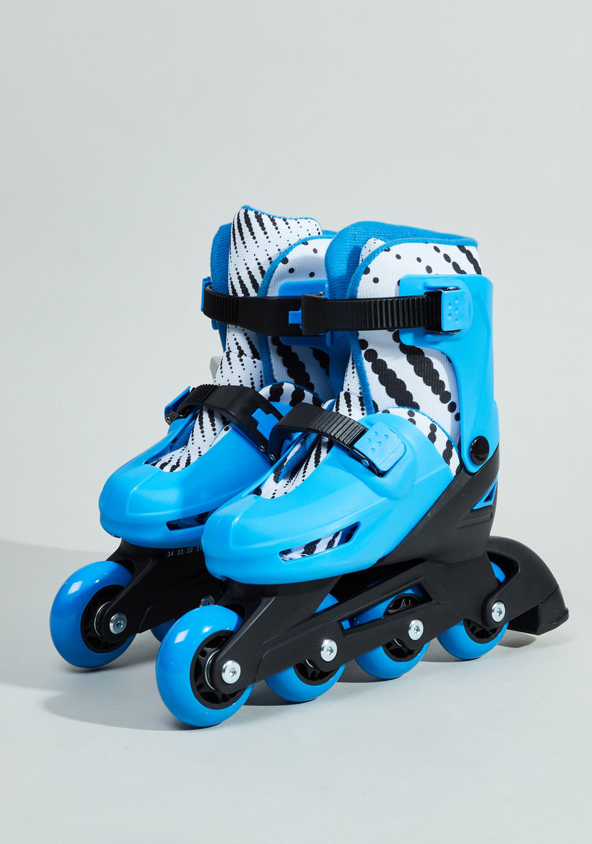 Juniors Adjustable 3-Wheel Skates and Protective Gear Set-Outdoor Activity-image-4