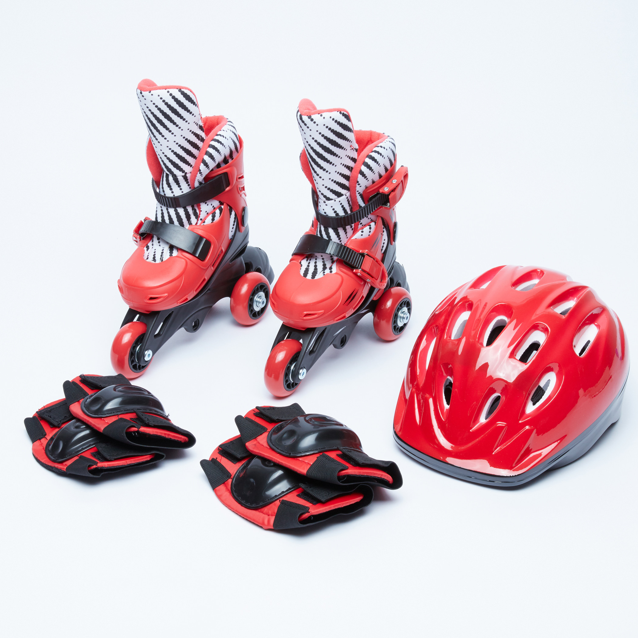 طقم زلاجات قابلة للتعديل بثلاث عجلات ومعدات الحماية من جونيورز.-toys-outdoor-sports-image-1