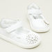 Giggles Perforation Detail Baby Shoes with Floral Applique Detail-Booties-thumbnail-3