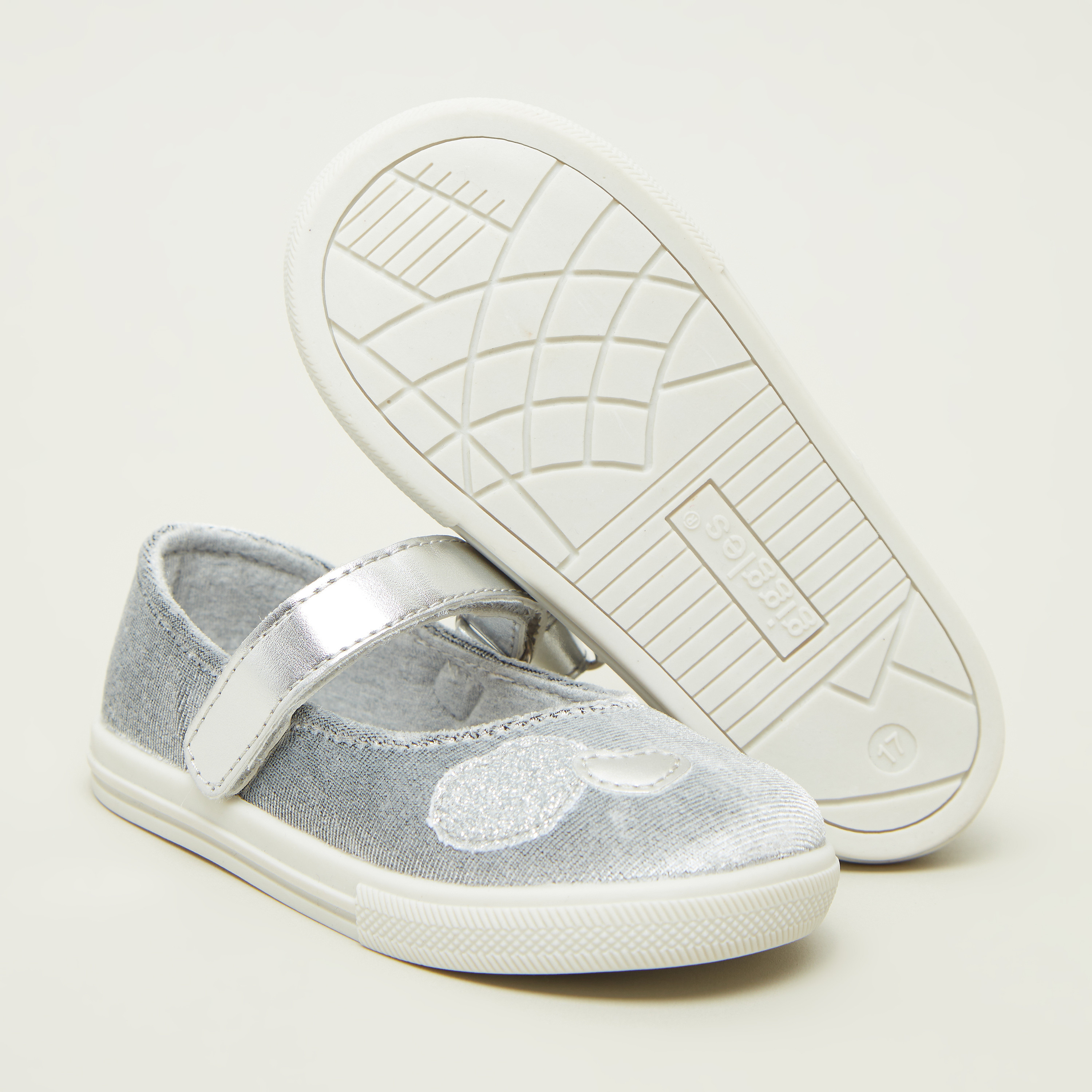 Giggles Textured Baby Shoes with Heart Embroidery-baby-boys-shoes-booties-image-3
