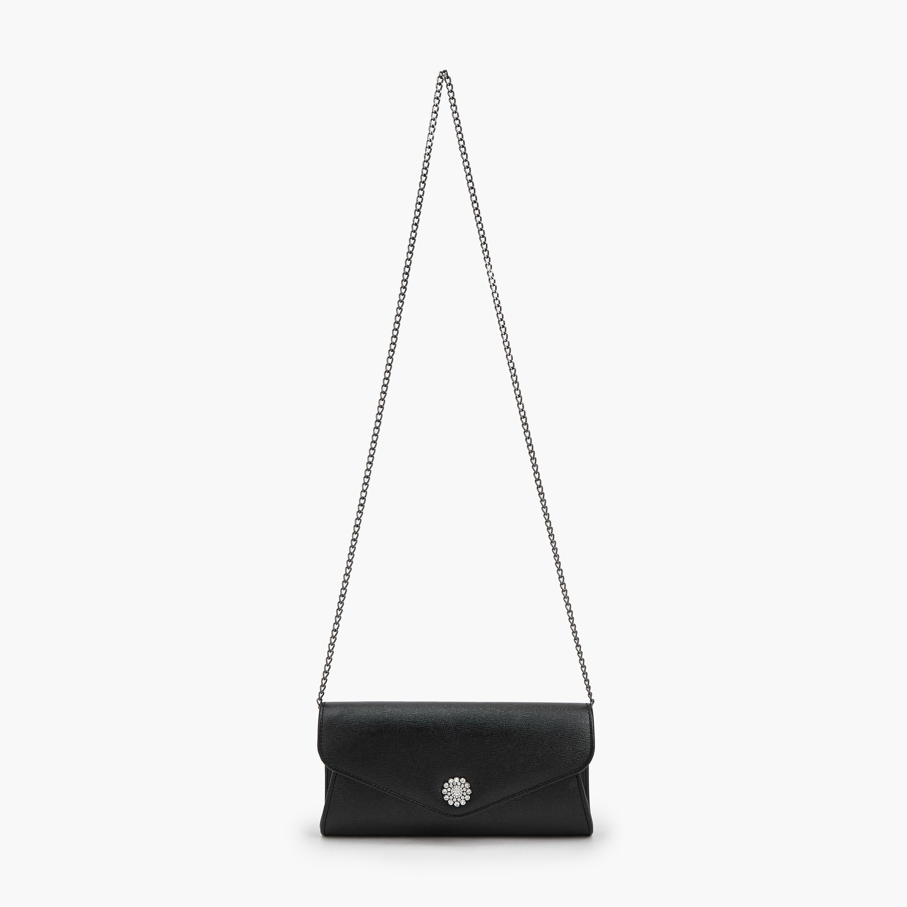 شنطة كلاتش بارزة الملمس بحزام سلسلة قابل للفصل من فلورا بيلا-women-bagsandwallets-handbags-image-2