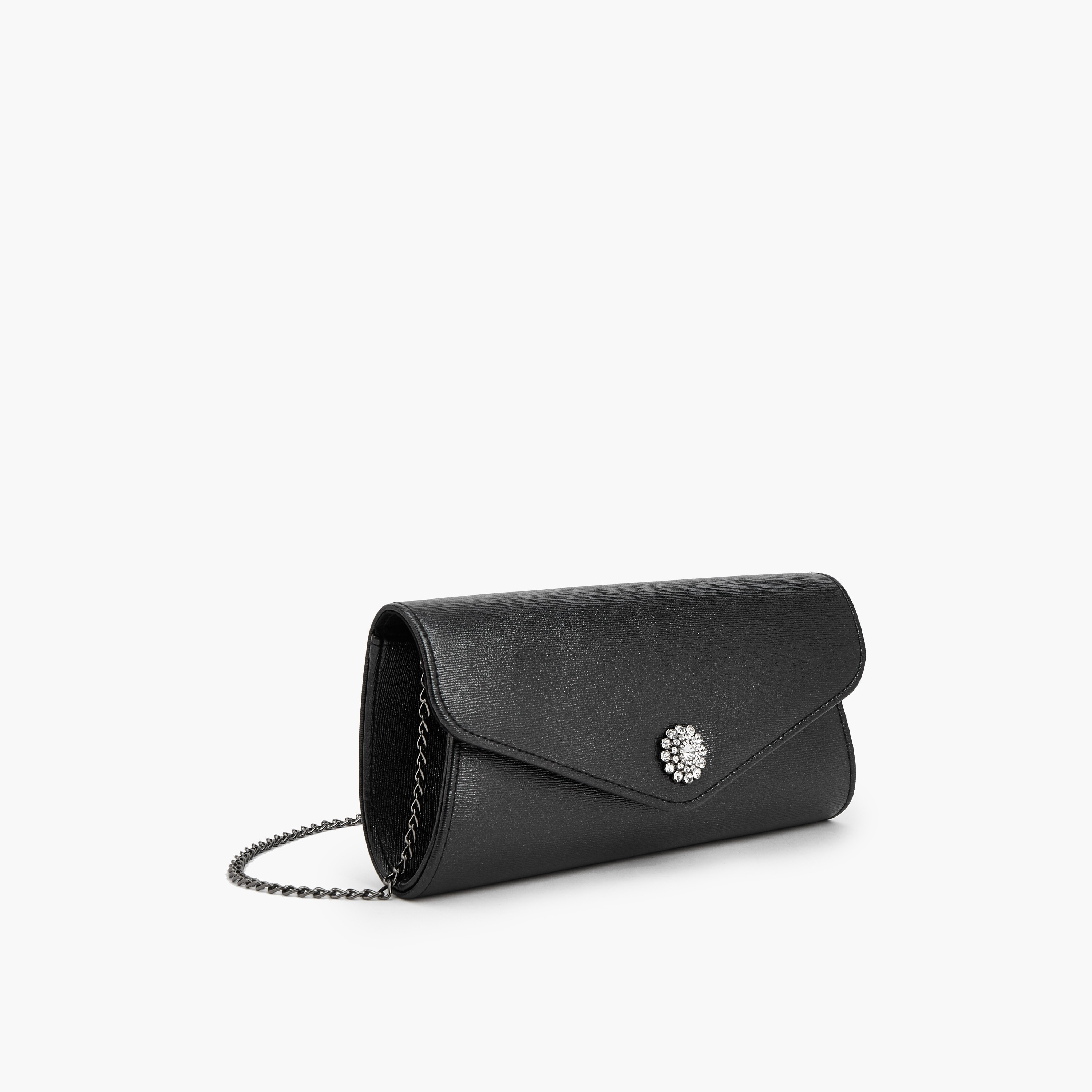 شنطة كلاتش بارزة الملمس بحزام سلسلة قابل للفصل من فلورا بيلا-women-bagsandwallets-handbags-image-3