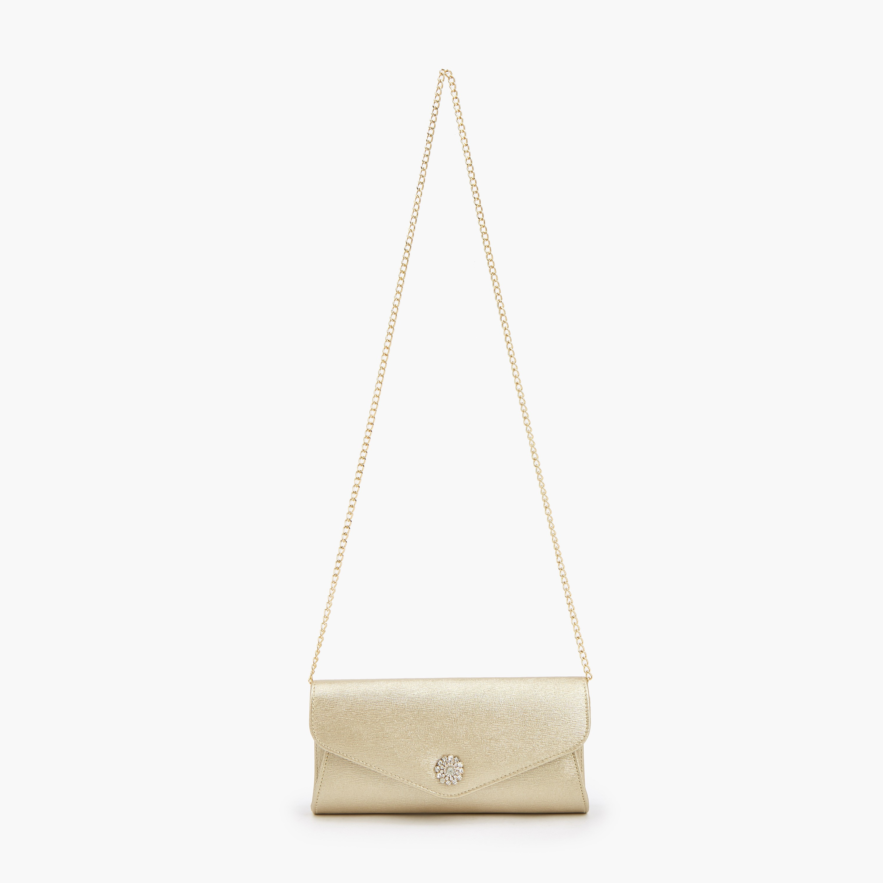 شنطة كلاتش بارزة الملمس بحزام سلسلة قابل للفصل من فلورا بيلا-women-bagsandwallets-handbags-image-2
