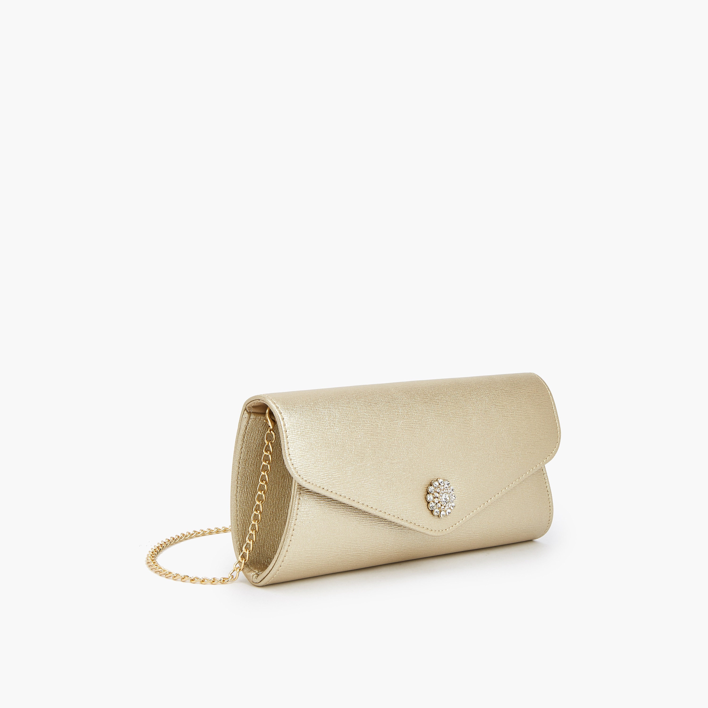 شنطة كلاتش بارزة الملمس بحزام سلسلة قابل للفصل من فلورا بيلا-women-bagsandwallets-handbags-image-3