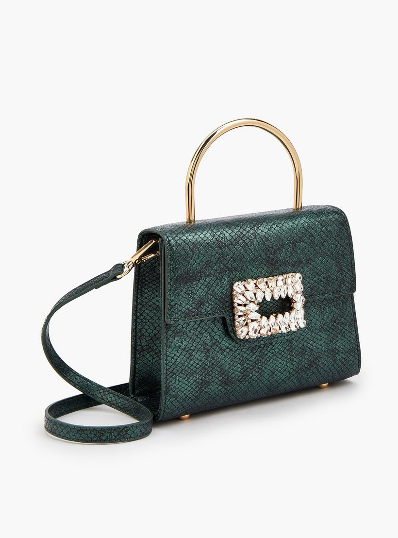 شنطة كروس بودي مزينة بإبزيم وحزام قابل للفصل من فلورا بيلا-women-bagsandwallets-handbags-image-4