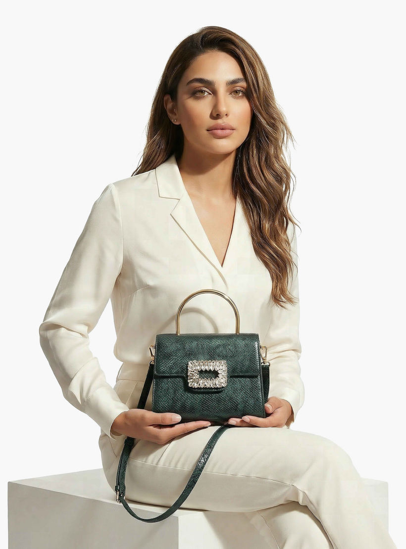 شنطة كروس بودي مزينة بإبزيم وحزام قابل للفصل من فلورا بيلا-women-bagsandwallets-handbags-image-2