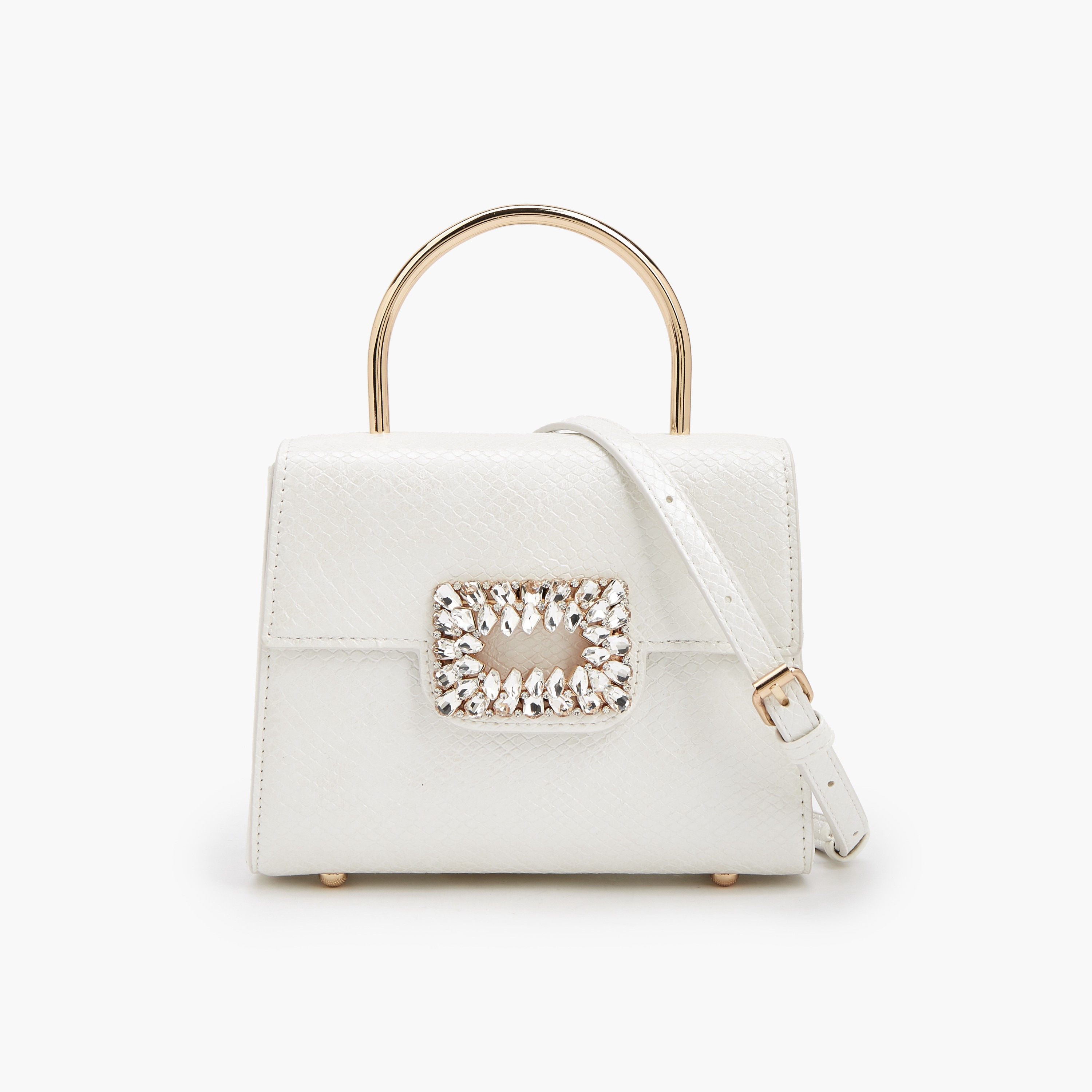 شنطة كروس بودي مزينة بإبزيم وحزام قابل للفصل من فلورا بيلا-women-bagsandwallets-handbags-image-1
