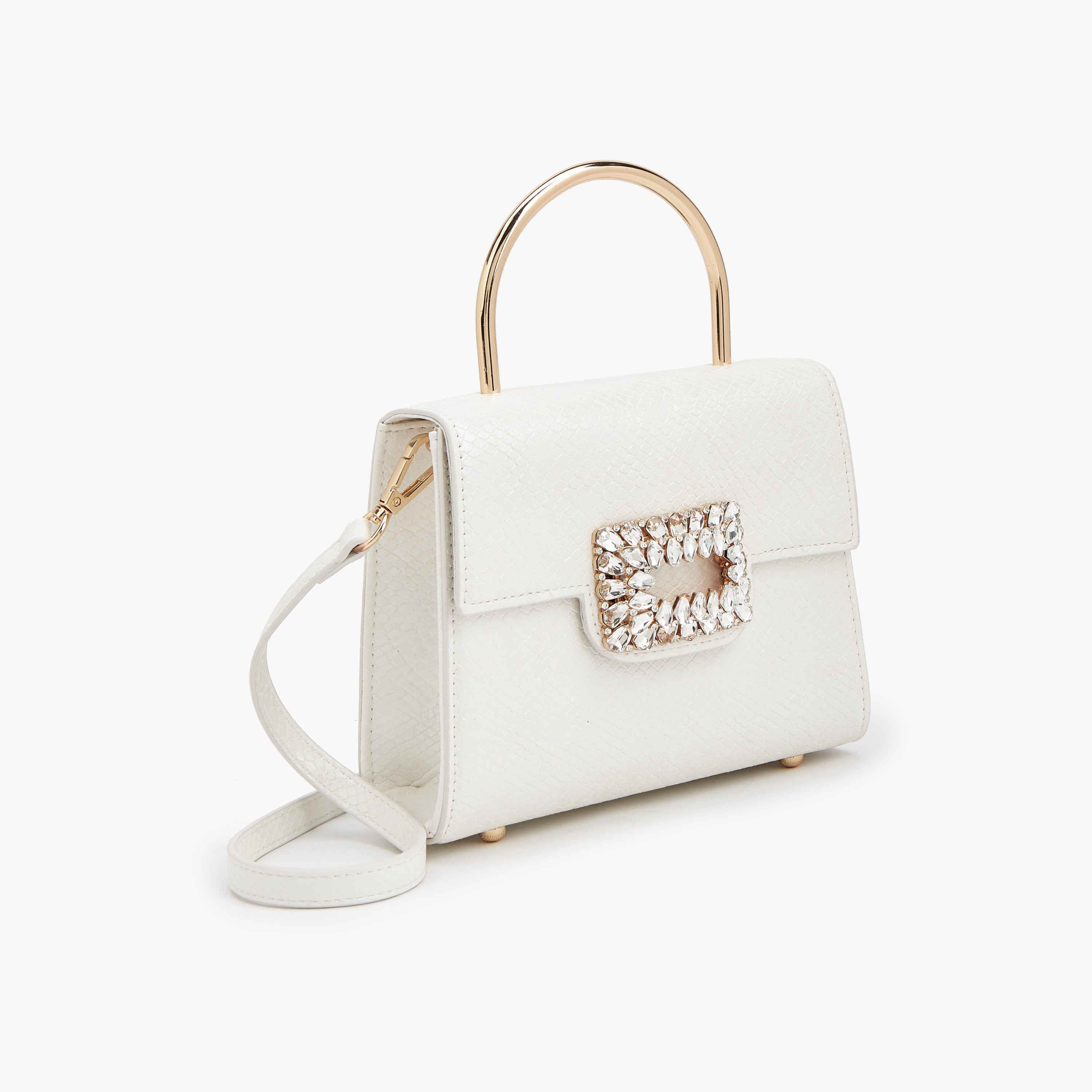 شنطة كروس بودي مزينة بإبزيم وحزام قابل للفصل من فلورا بيلا-women-bagsandwallets-handbags-image-4