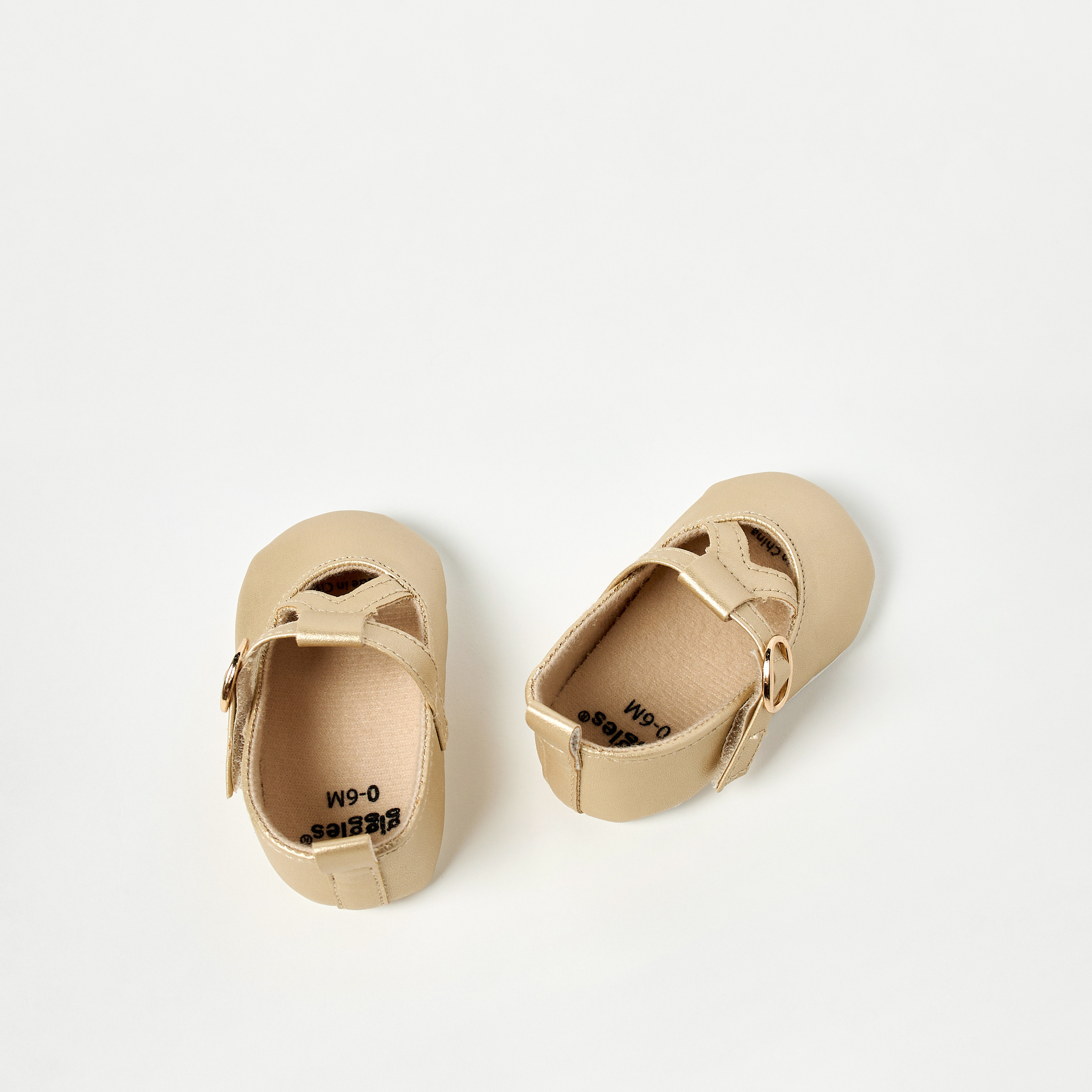 Giggles Solid Booties with Hook and Loop Closure-baby-girls-shoes-booties-image-1