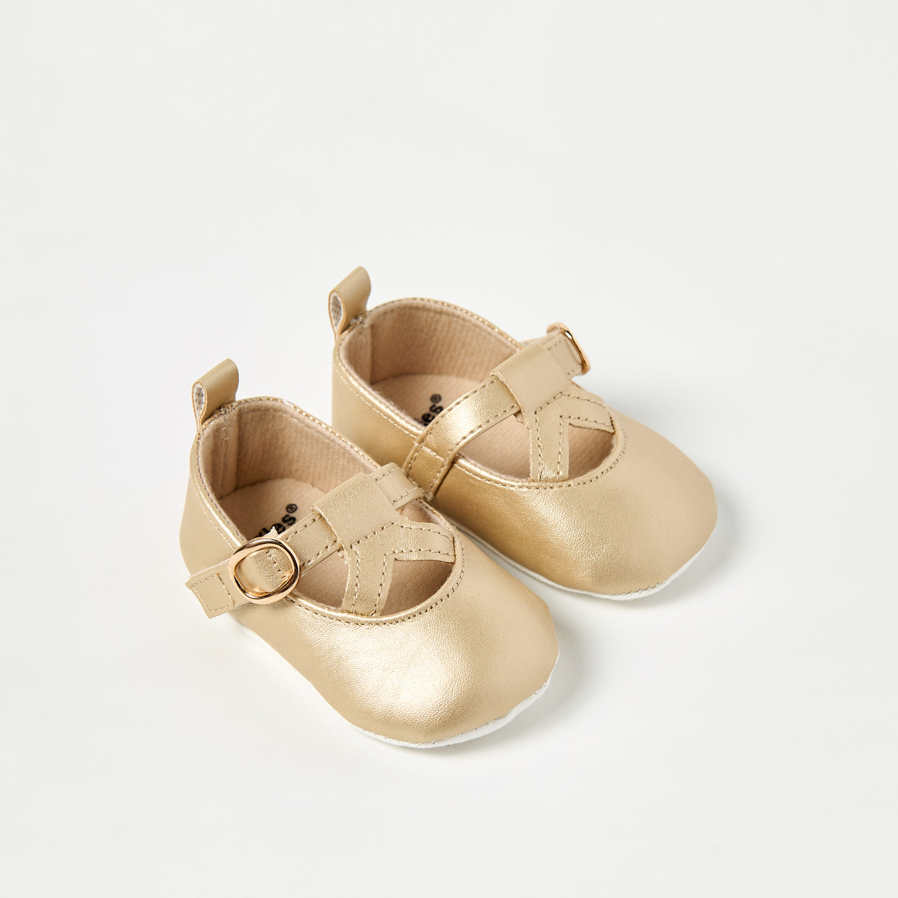 Giggles Solid Booties with Hook and Loop Closure-baby-girls-shoes-booties-image-2