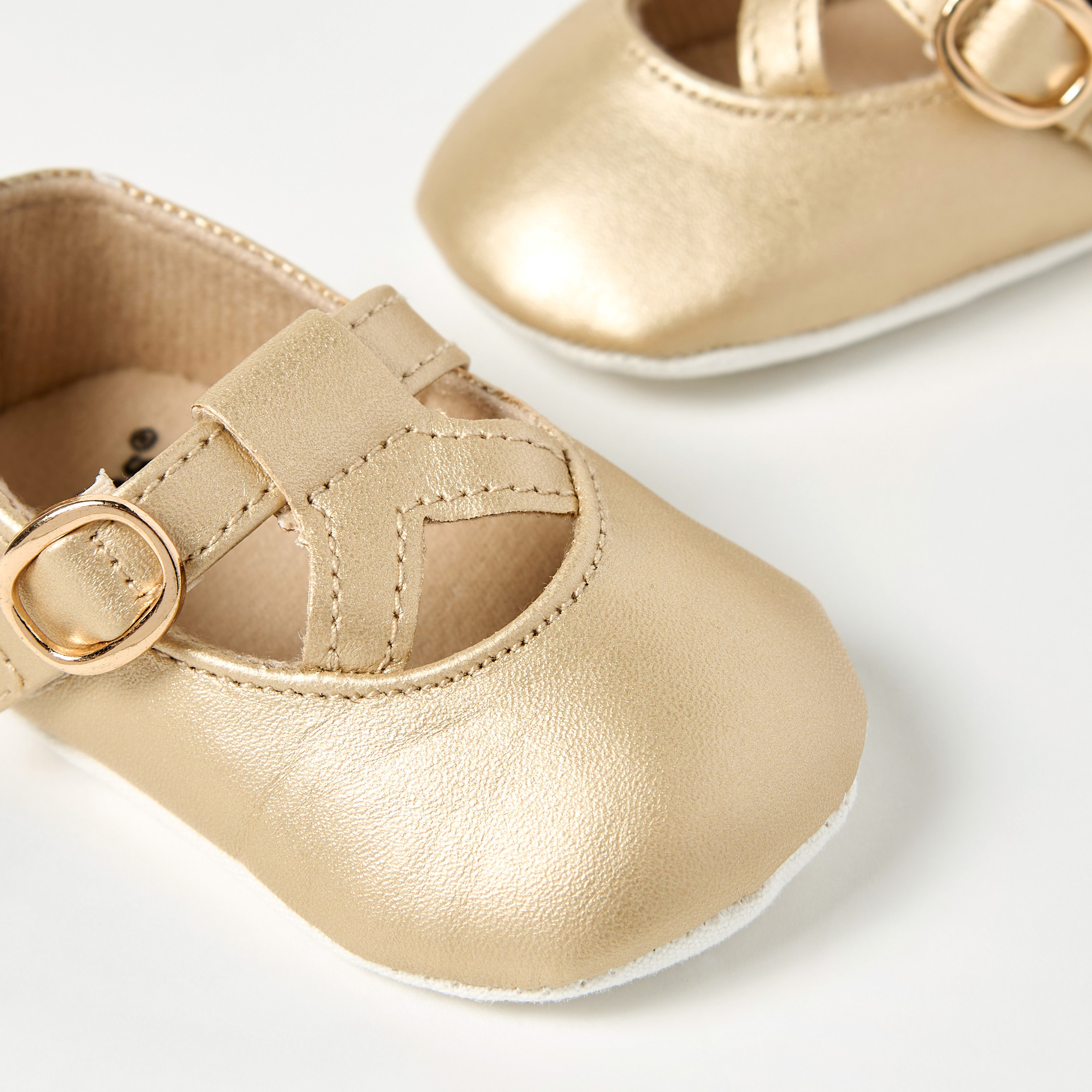 Giggles Solid Booties with Hook and Loop Closure-baby-girls-shoes-booties-image-3