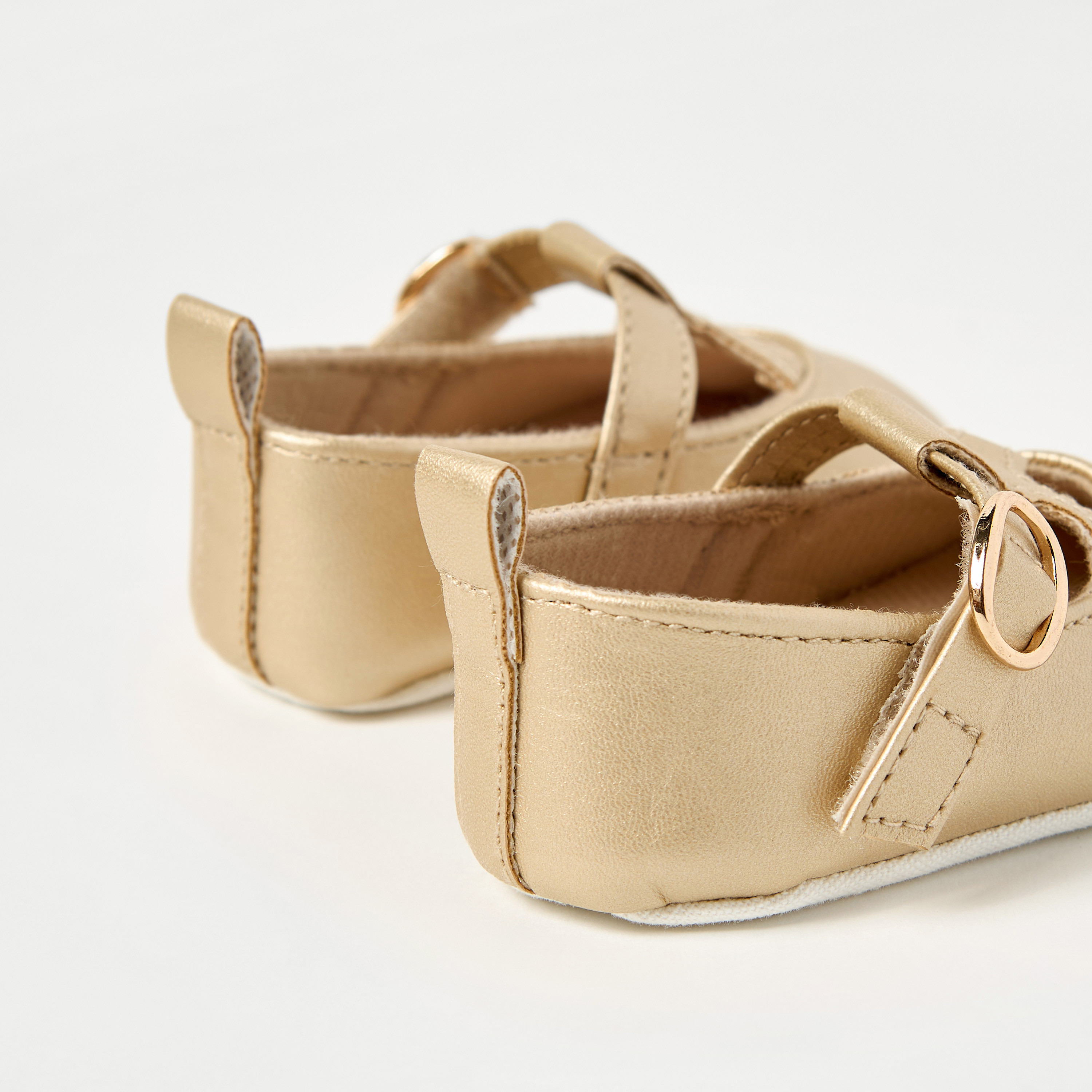 Giggles Solid Booties with Hook and Loop Closure-baby-girls-shoes-booties-image-4