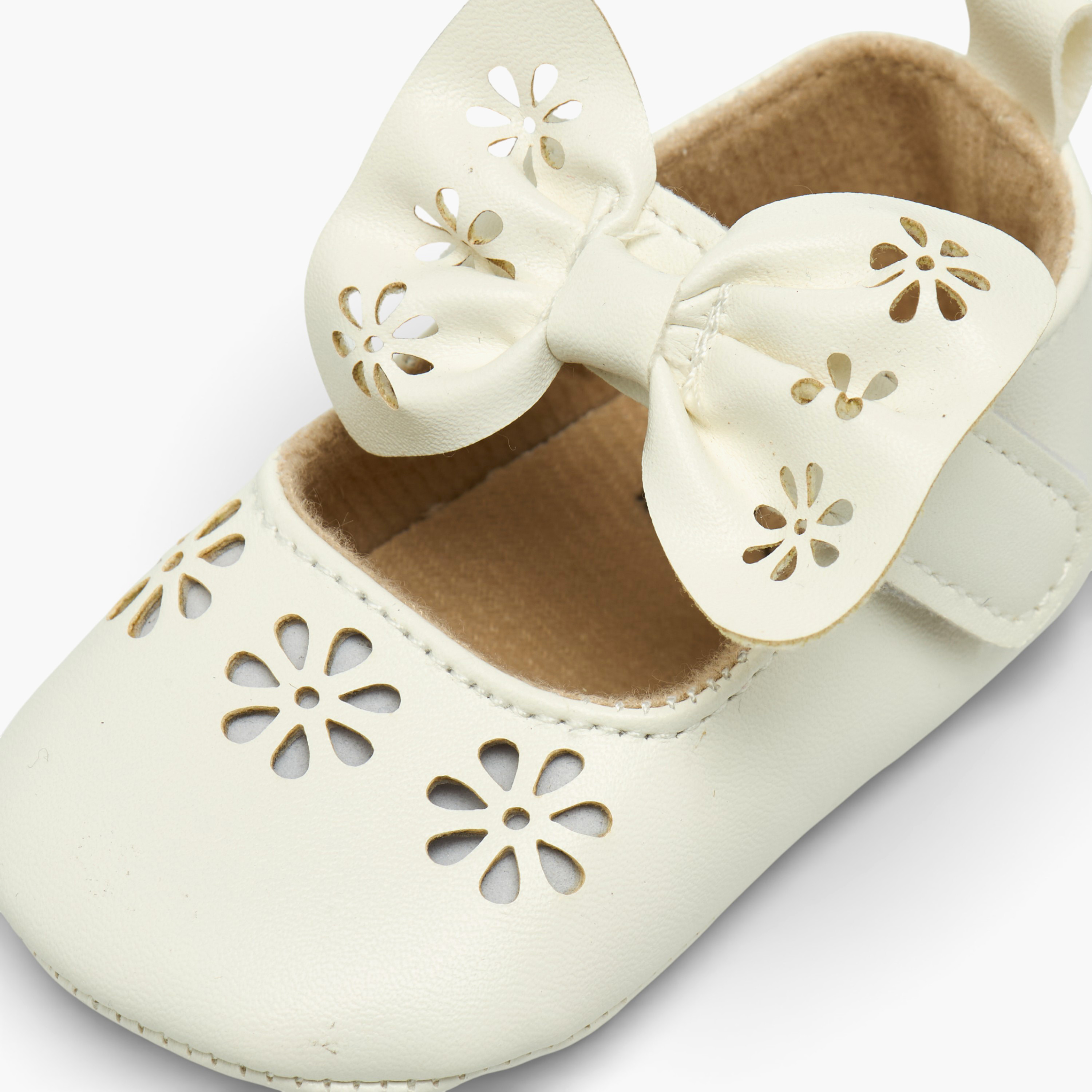 Giggles Booties with Hook and Loop Closure, Cutout Detail-baby-girls-shoes-booties-image-4