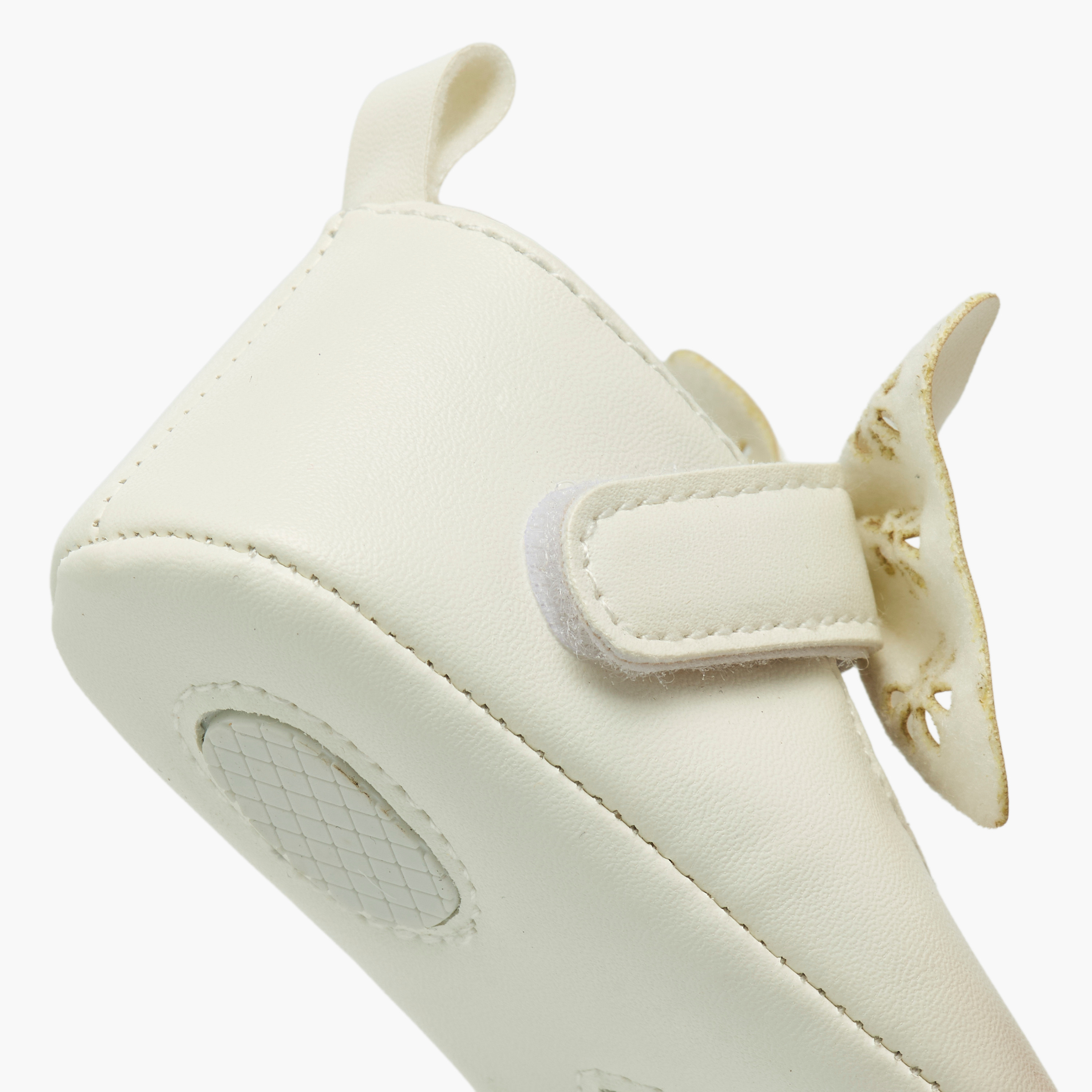 Giggles Booties with Hook and Loop Closure, Cutout Detail-baby-girls-shoes-booties-image-5